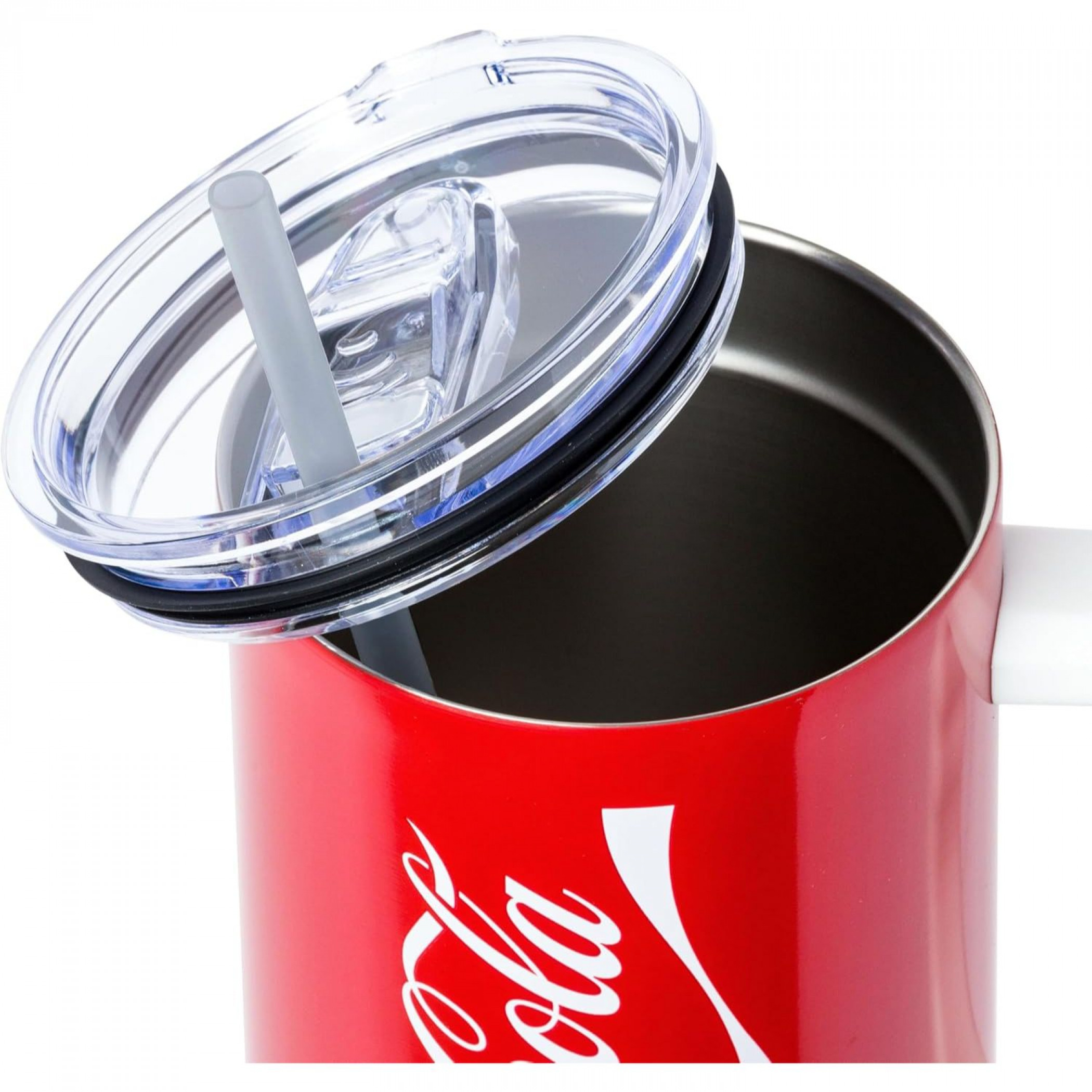 Coca Cola Enjoy Logo Stainless Steel Double Wall Tumbler w Handle 40oz