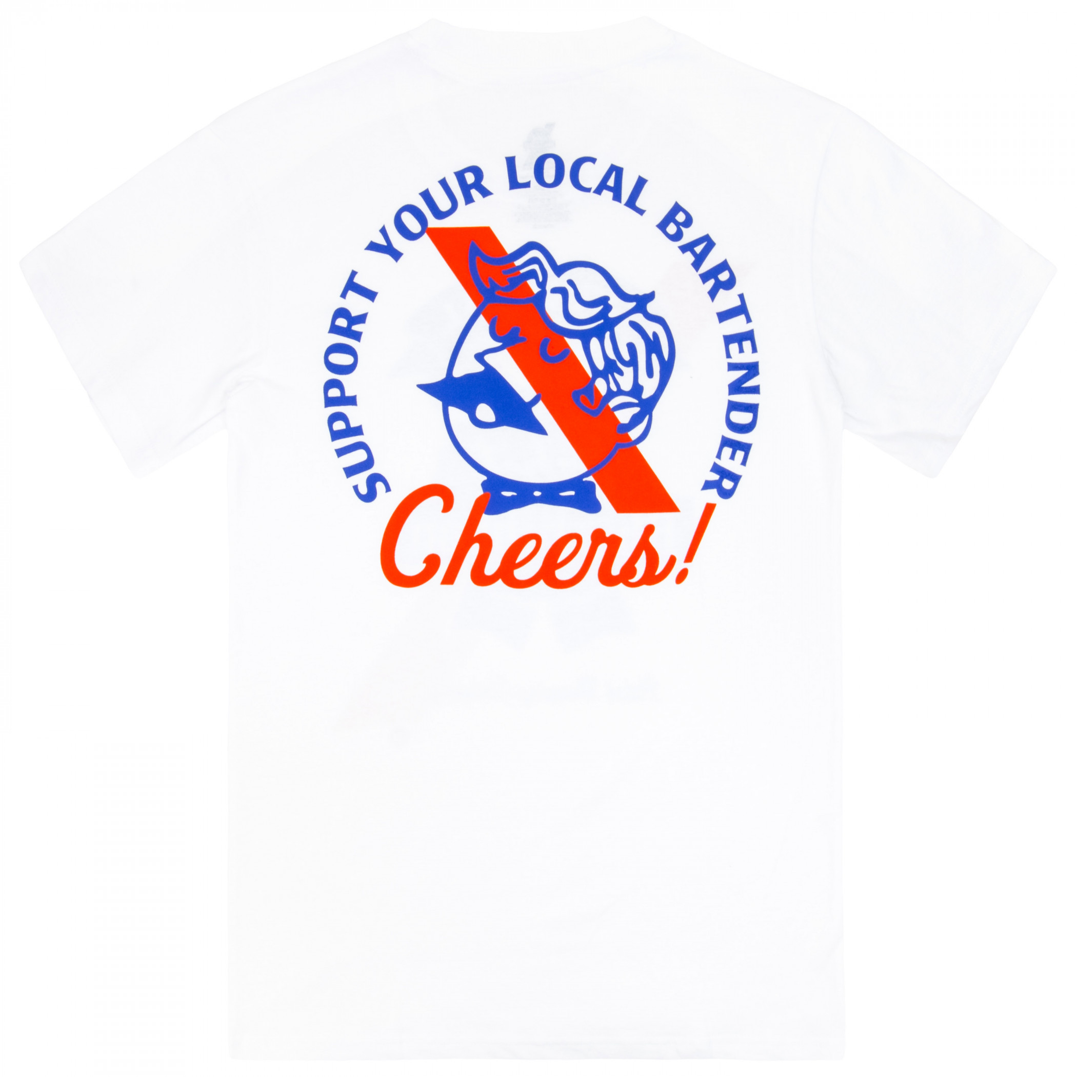 PBR Pabst Blue Ribbon Support Your Local Bartender Front & Back Print T-Shirt