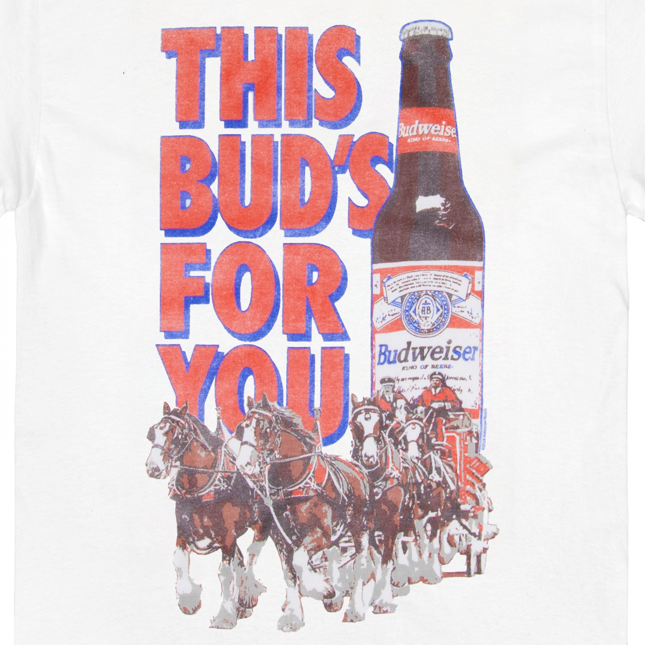 Budweiser Clydesdale This Bud's For You T-Shirt by Junk Food
