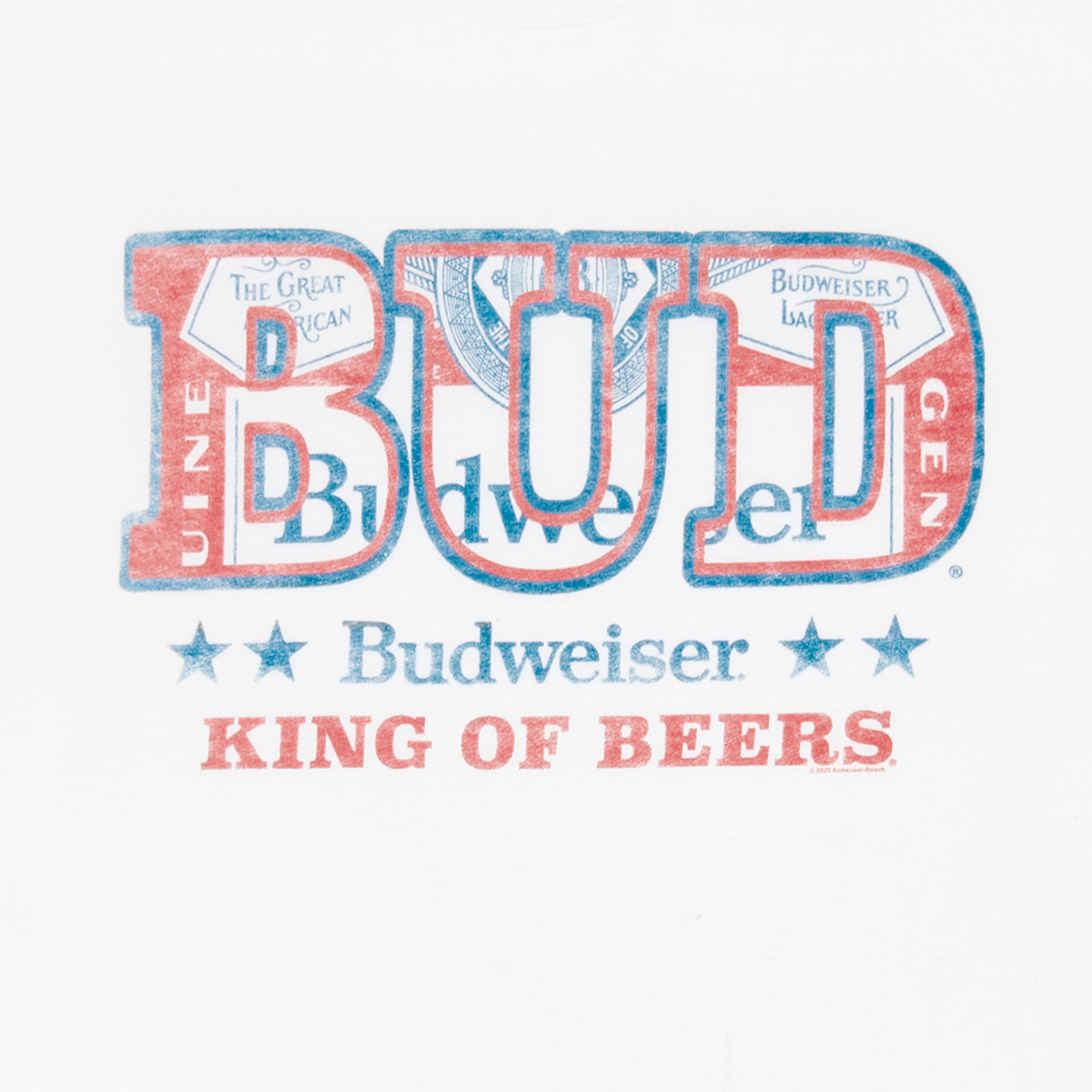 Budweiser King of Beers Label in Text T-Shirt by Junk Food