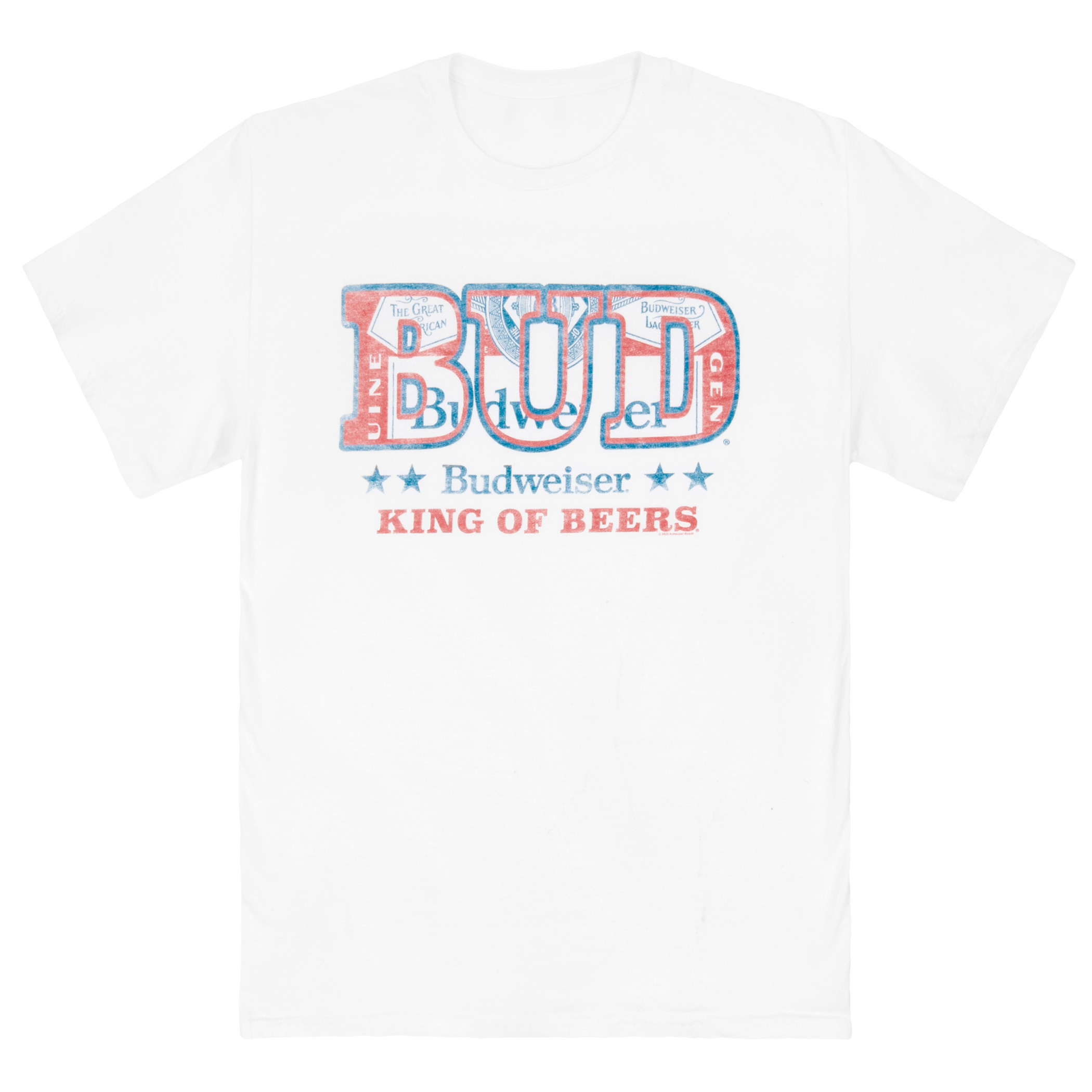 Budweiser King of Beers Label in Text T-Shirt by Junk Food