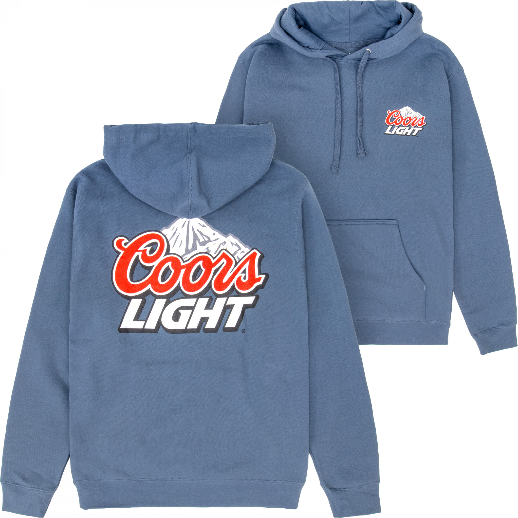 Coors Light Mountain Logo Blue Front and Back Print Hoodie