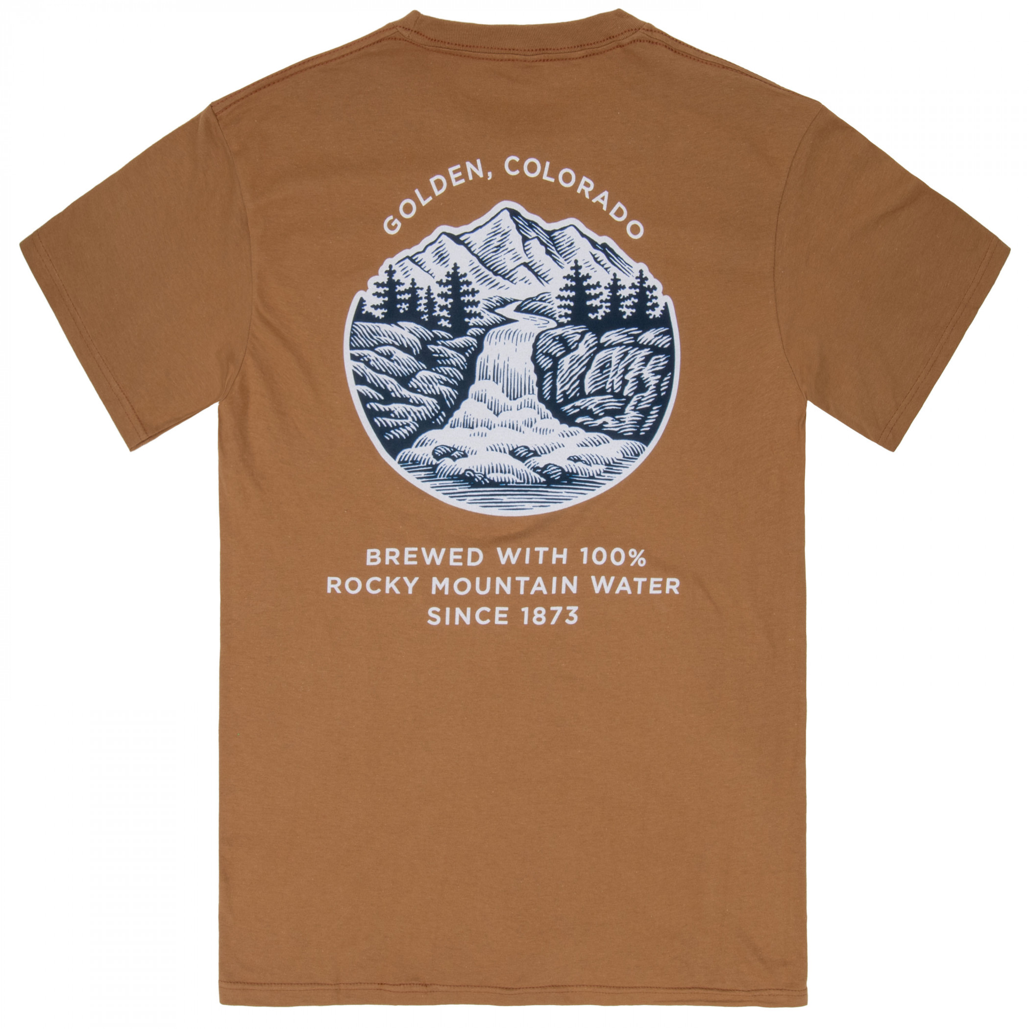 Coors Banquet 100% Rocky Mountain Water Front Back Print T-Shirt