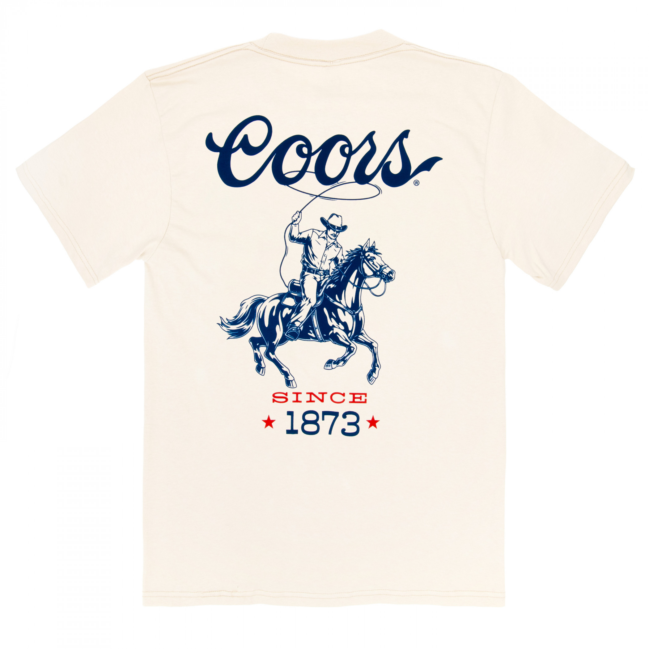 Coors Since 1873 Cowboy Lasso Front Back Print T-Shirt