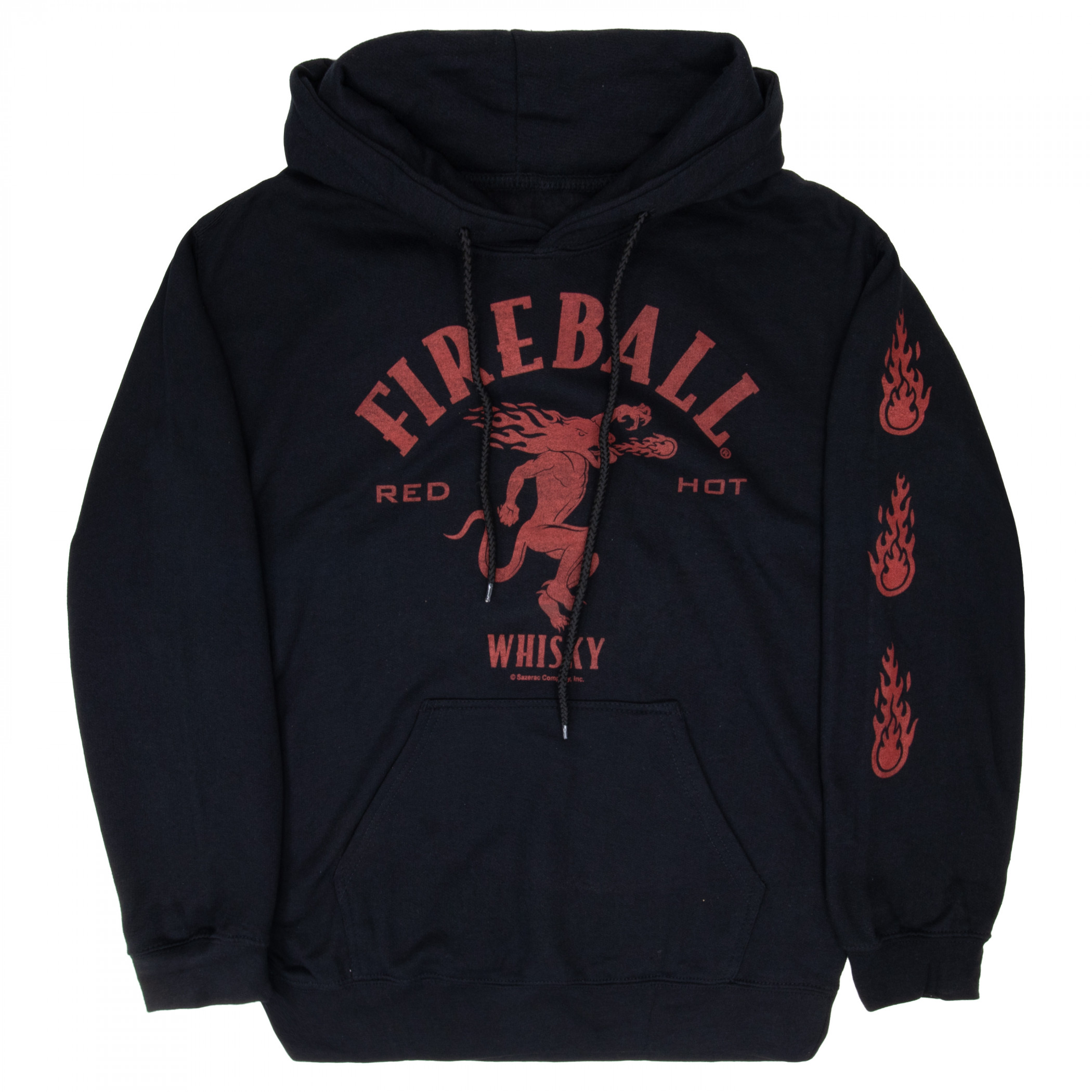 Fireball Whiskey Red Hot Devil with Sleeve Print Pullover Hoodie
