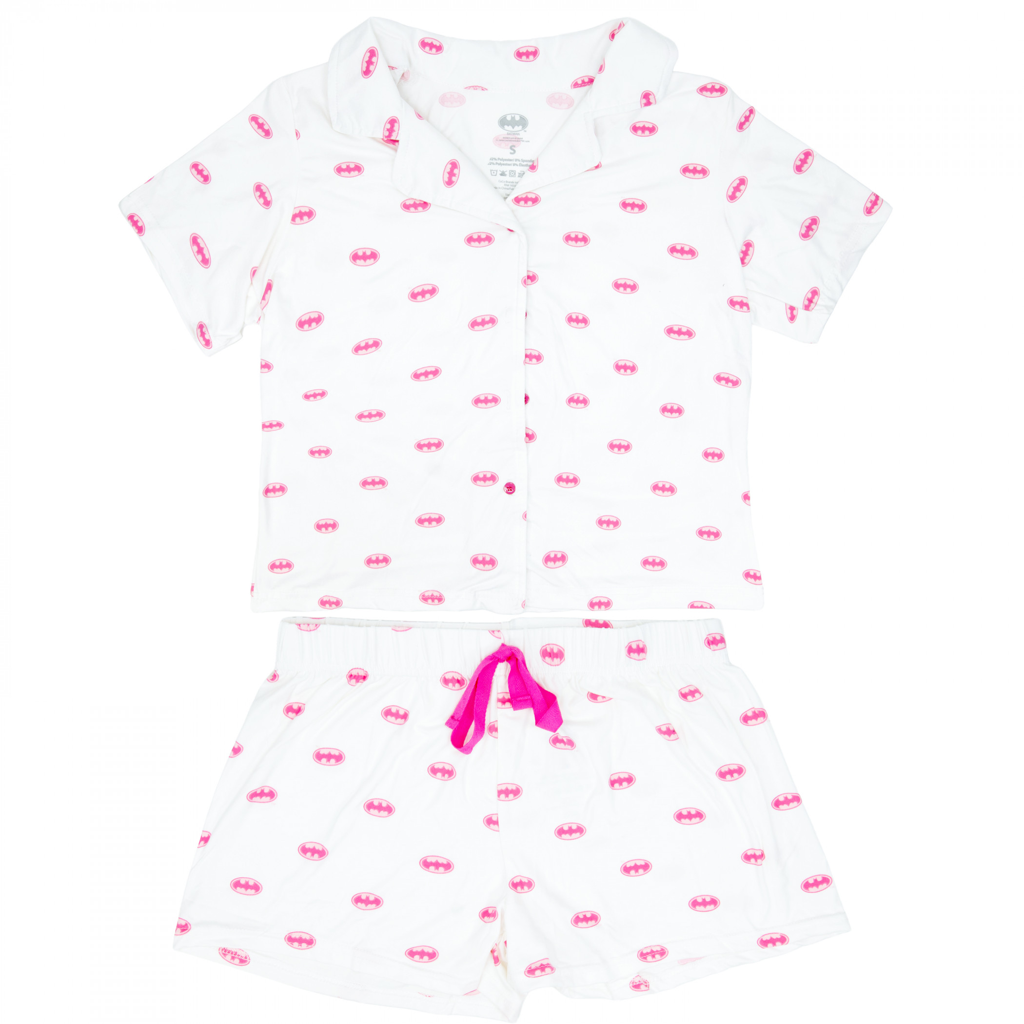 Batman Pink Logo Notch Collar Sleep Set  2-ct, Multi-Color
