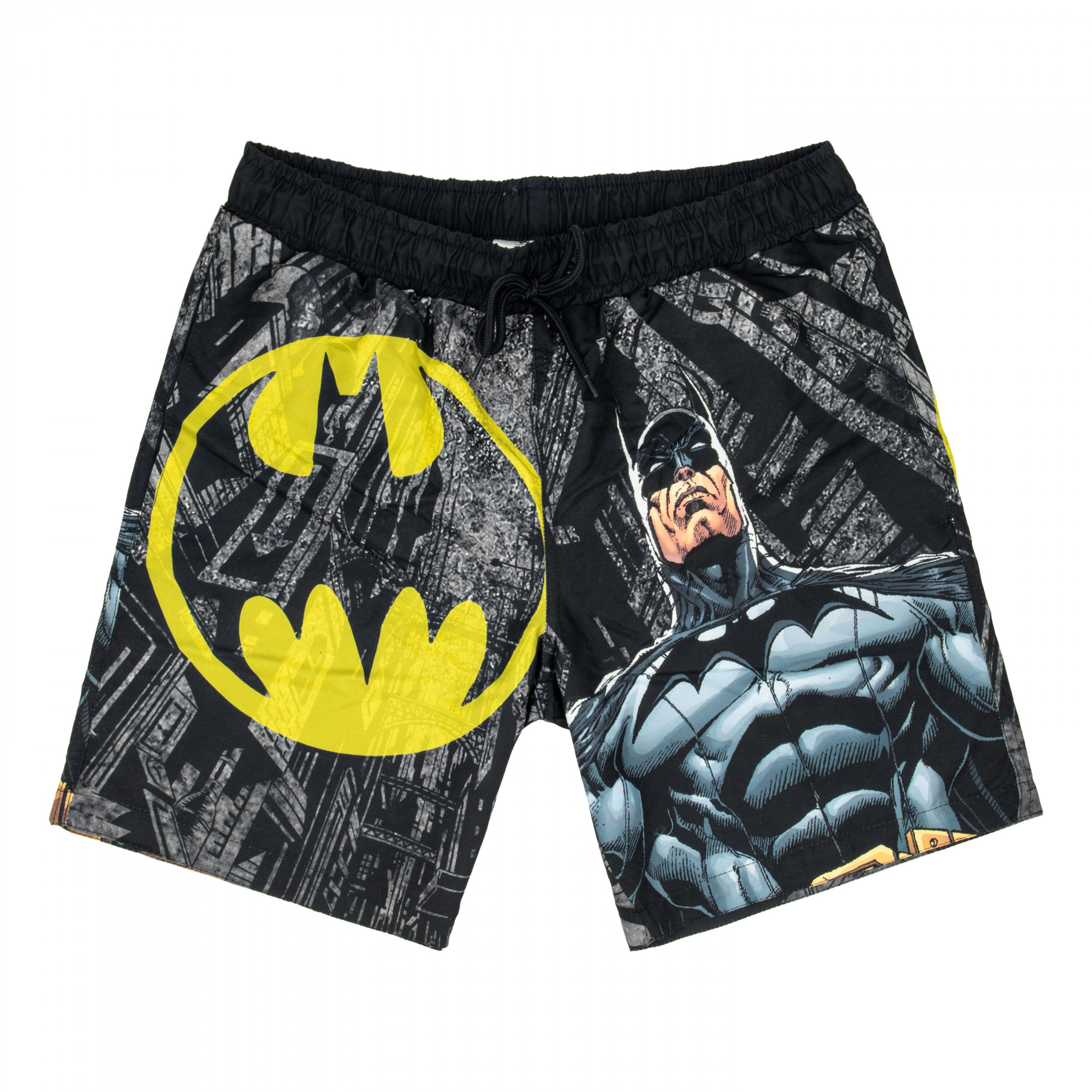 Batman City Bat Signal Swim Board Shorts, Multi-Color