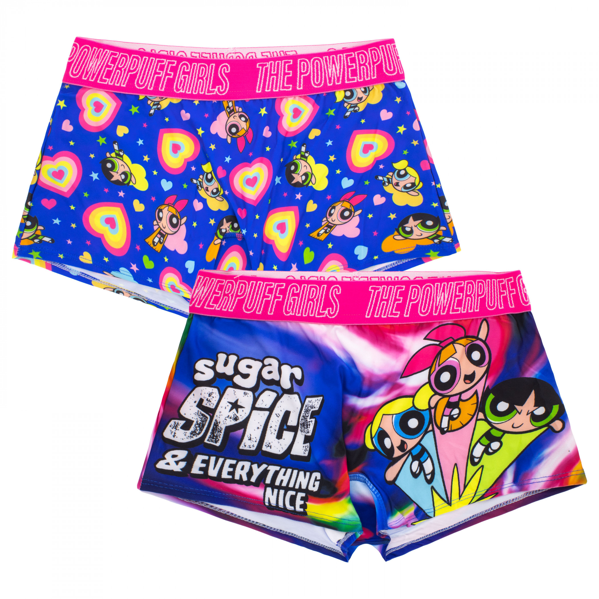 Powerpuff Girls Sugar Spice 2-Pack Ladies Boyshorts, Multi-Color
