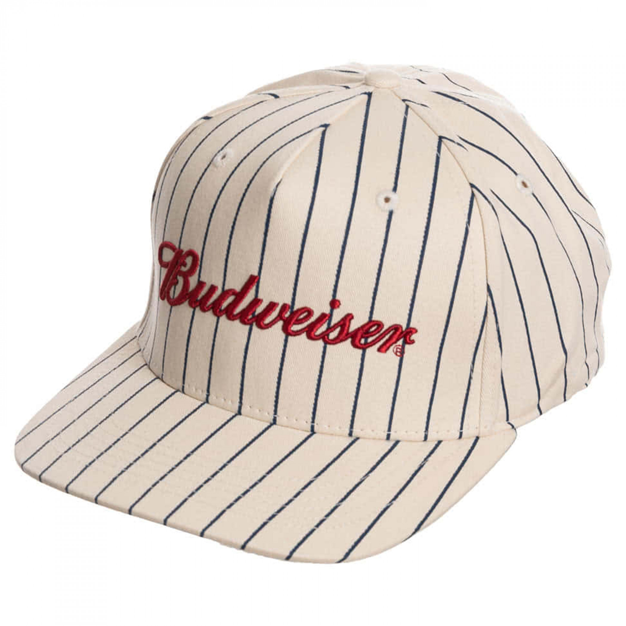 Budweiser Woven Logo Pinstripe Snapback Hat