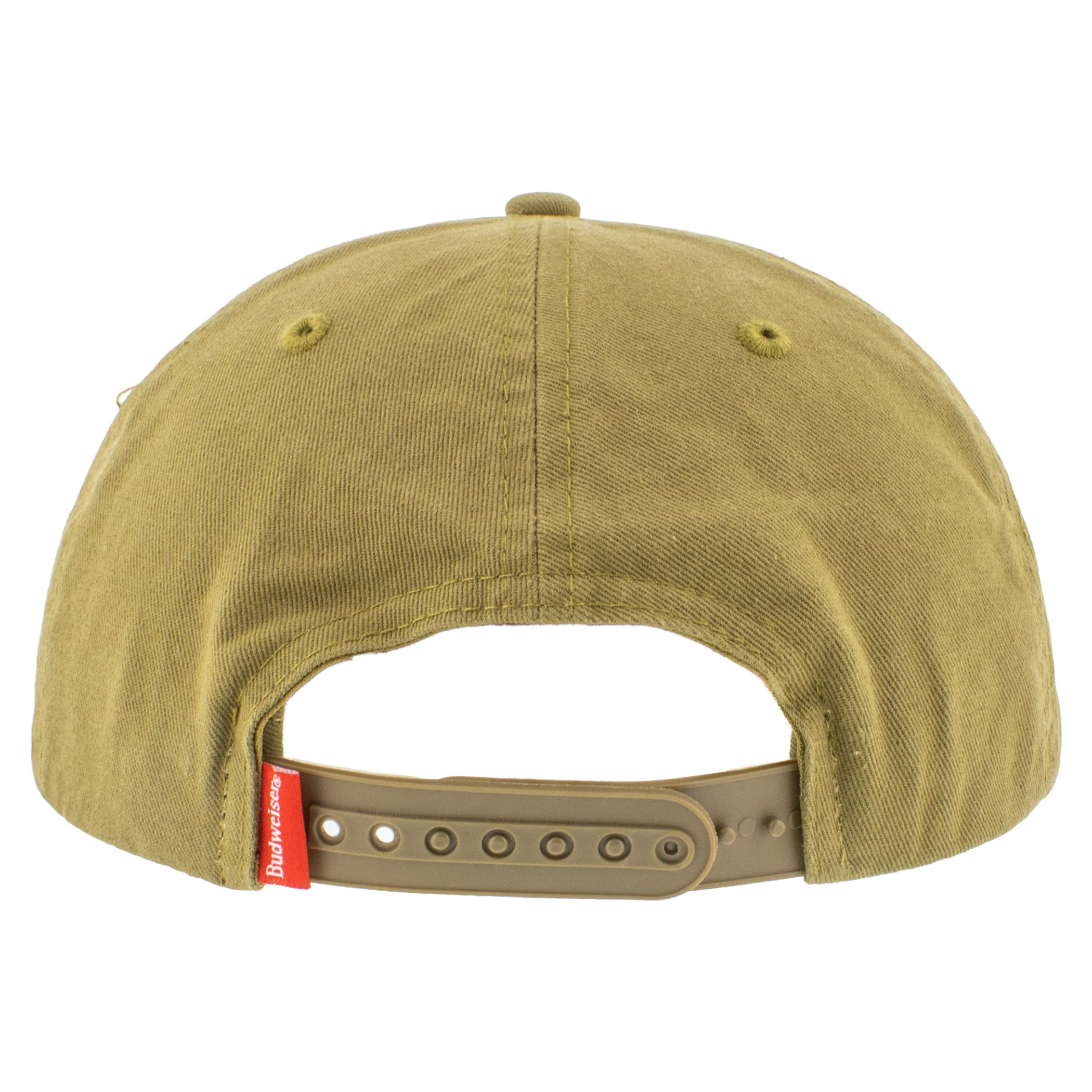 Budweiser Traditional Label on Olive Snapback Hat