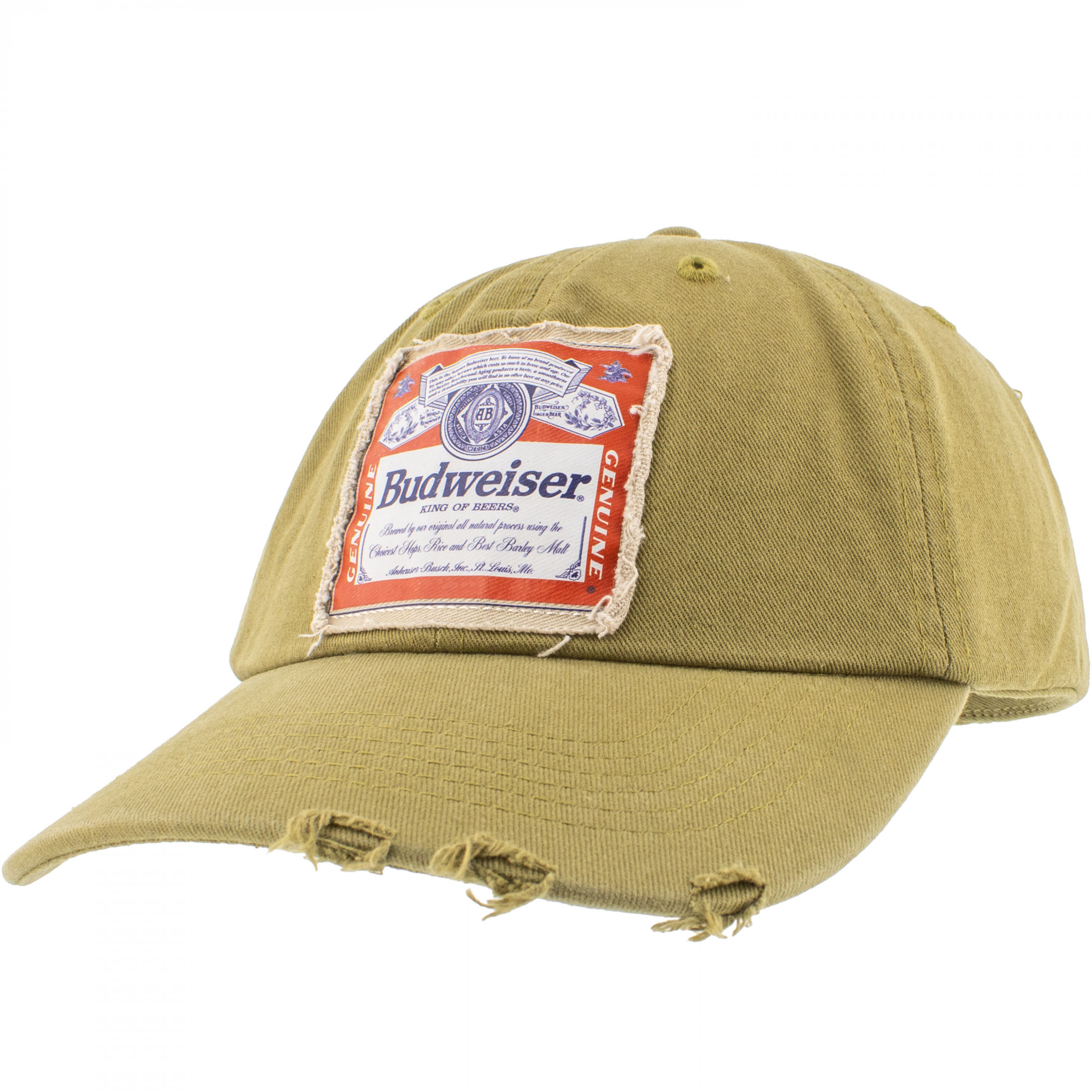 Budweiser Traditional Label on Olive Snapback Hat