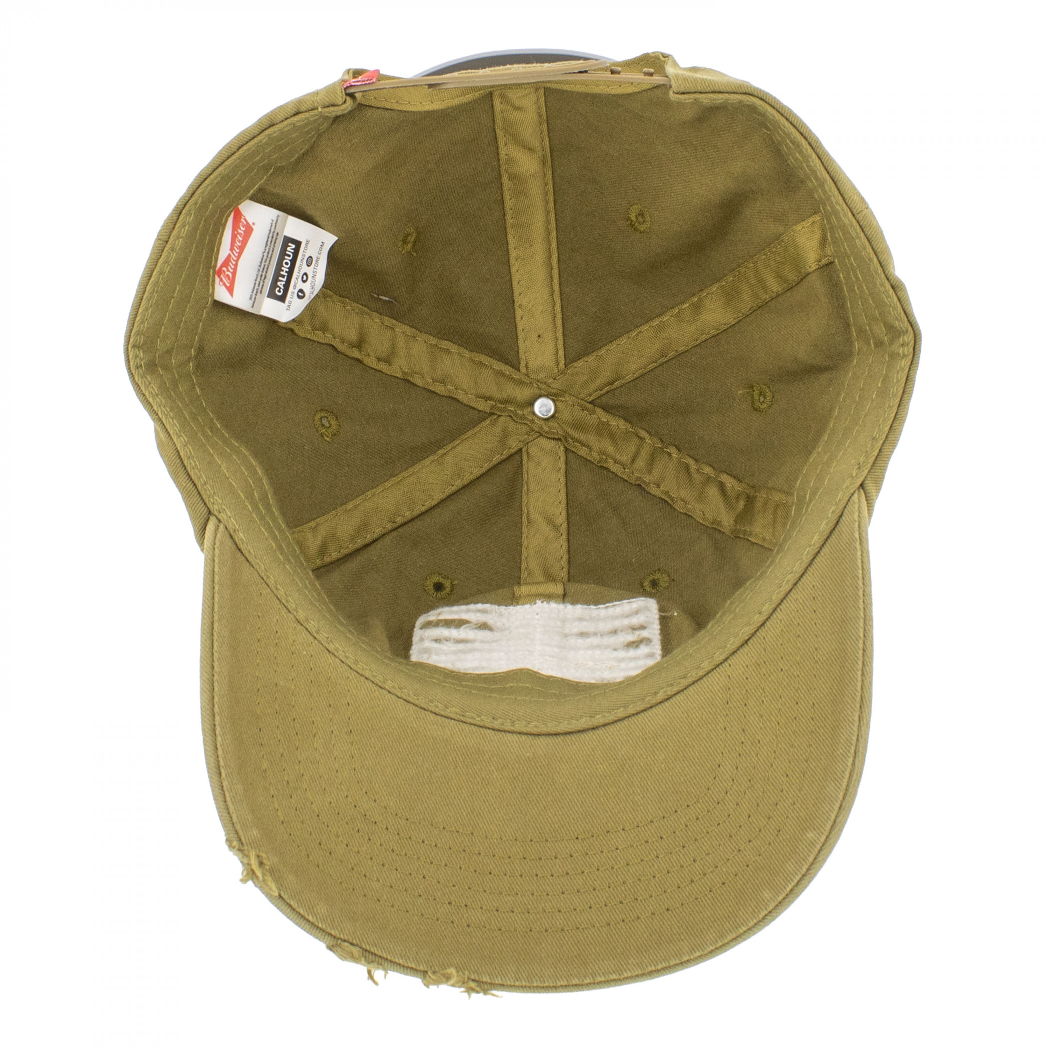 Budweiser Traditional Label on Olive Snapback Hat