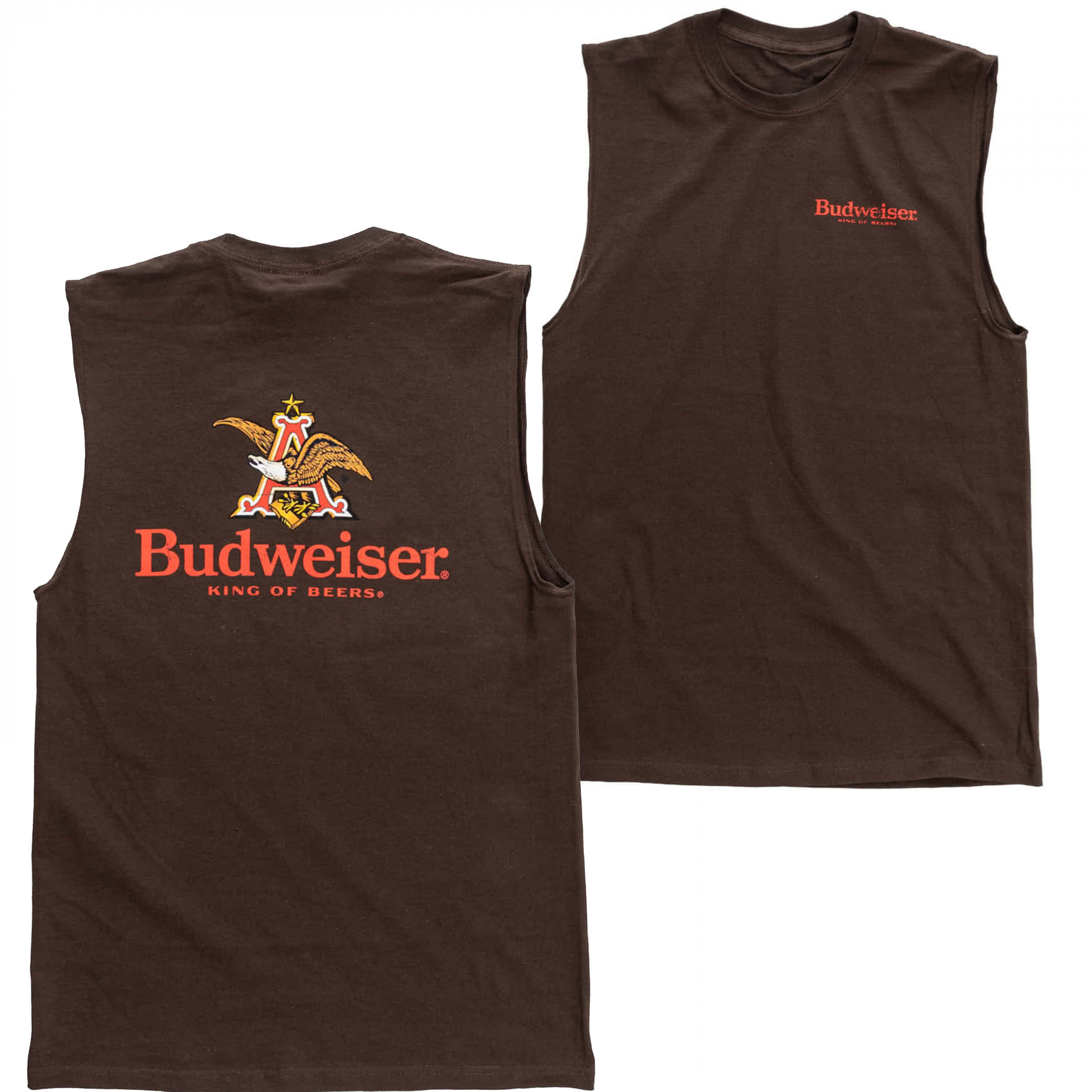 Budweiser Anheuser Logo Front and Back Print Mens Sleeveless Shirt