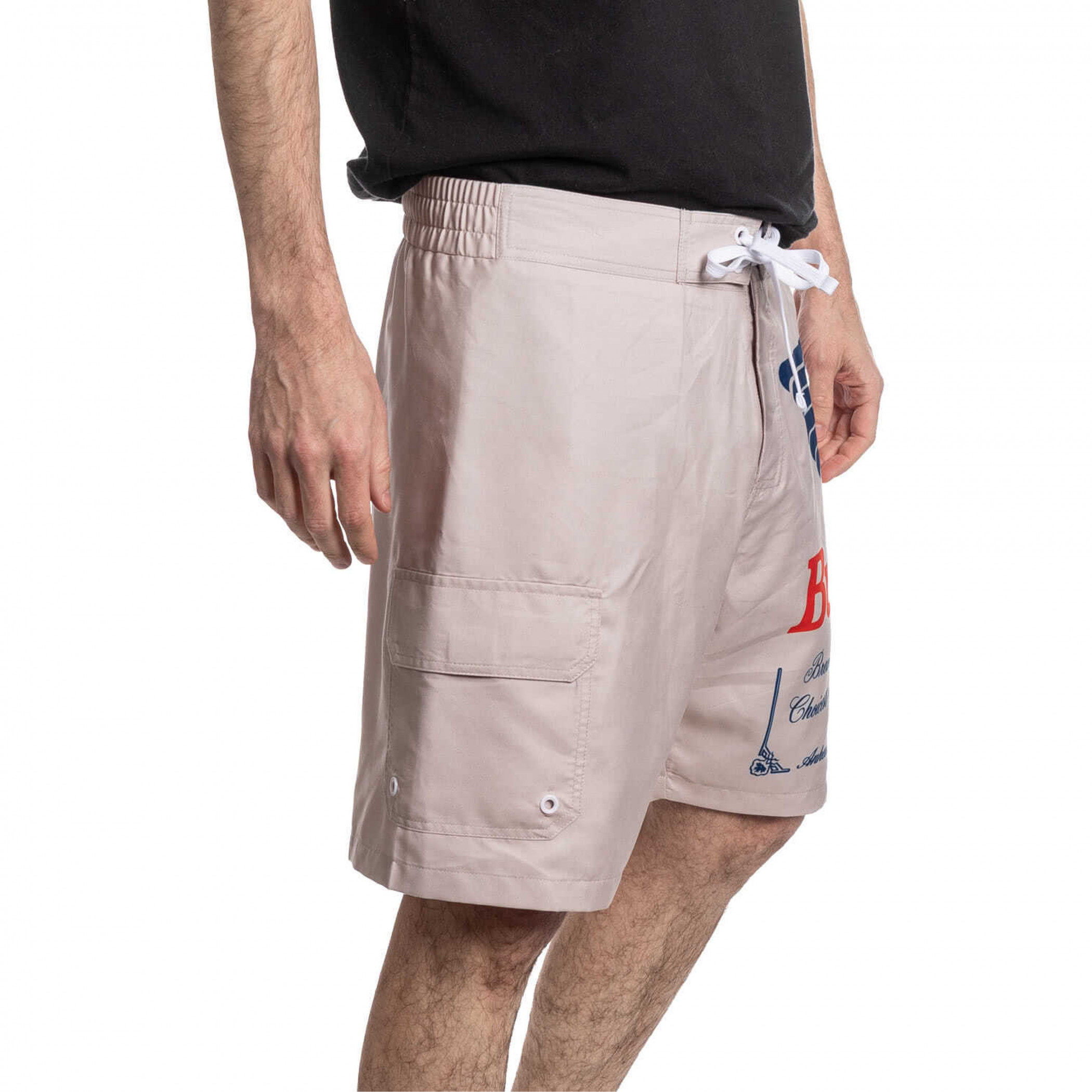 Budweiser King of Beers Vintage Logo Swim Board Shorts