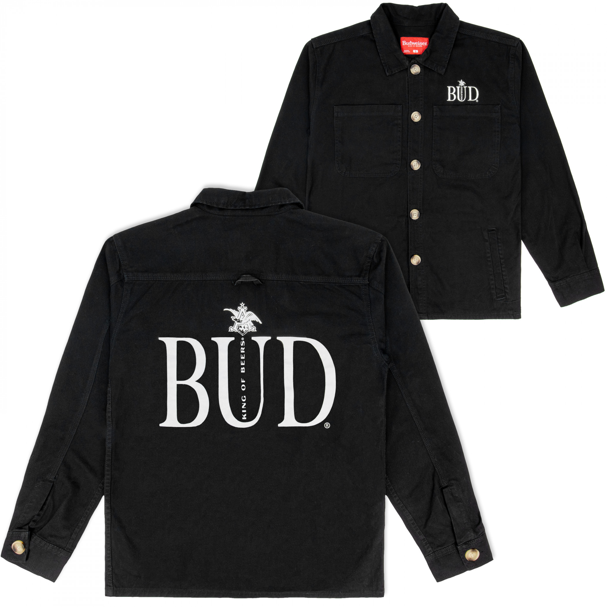 Budweiser Charcoal Button-Down Chore Jacket