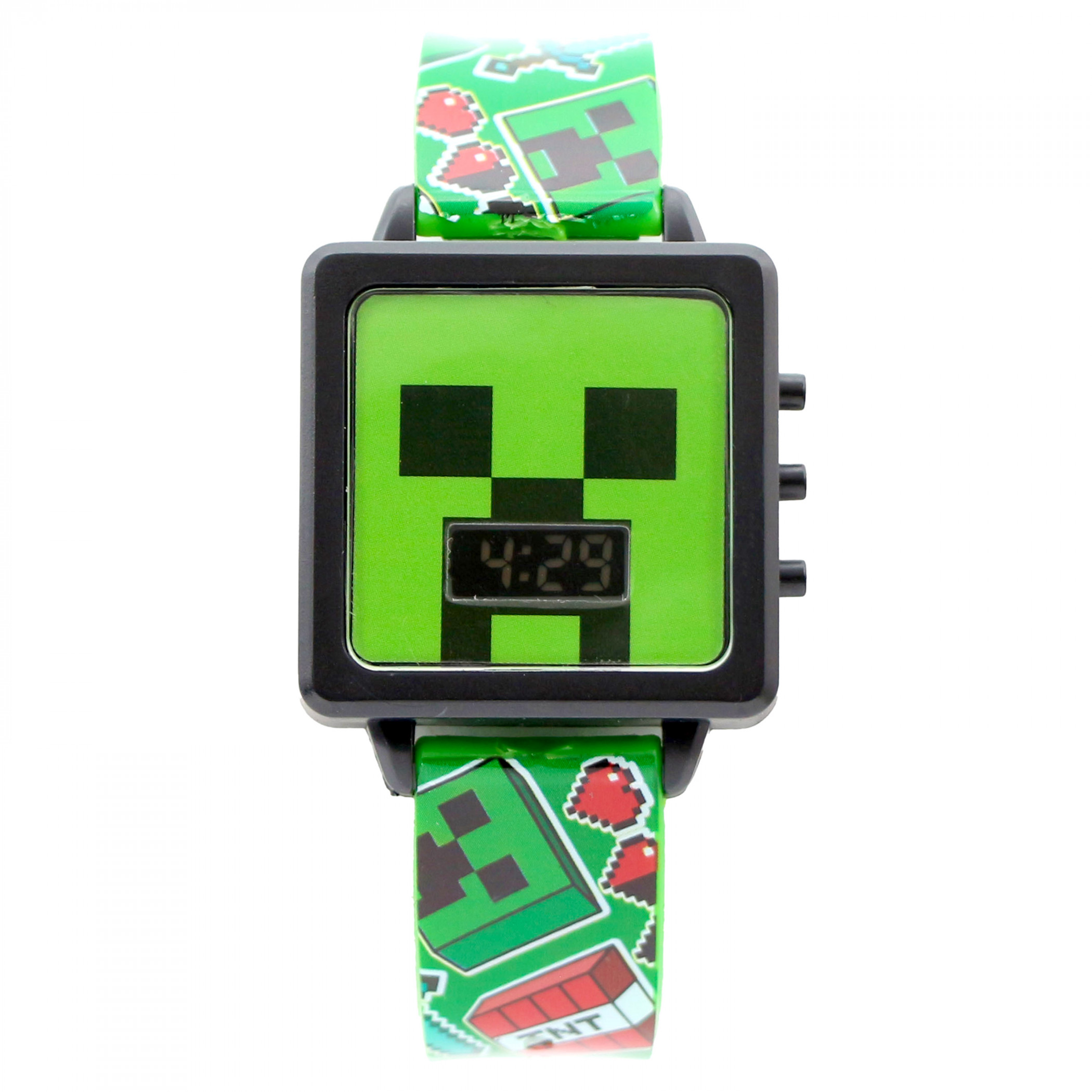 Minecraft Creeper vs Diamond Sword Kid's Digital Watch, Green