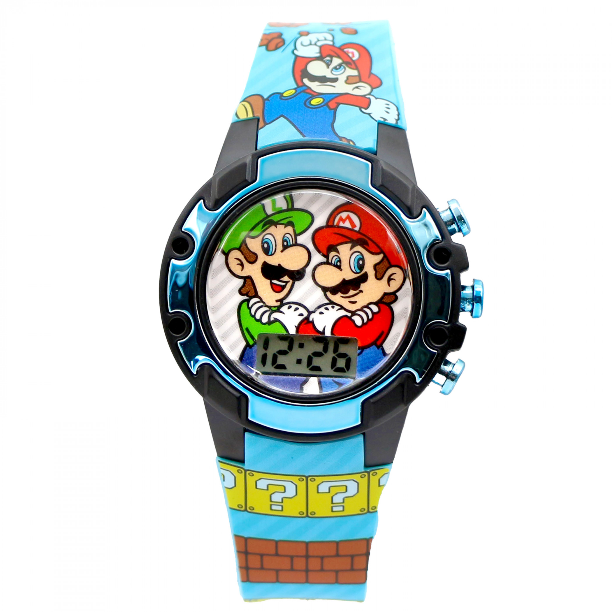 Super Mario Bros World 1 Kid's Digital Watch, Blue