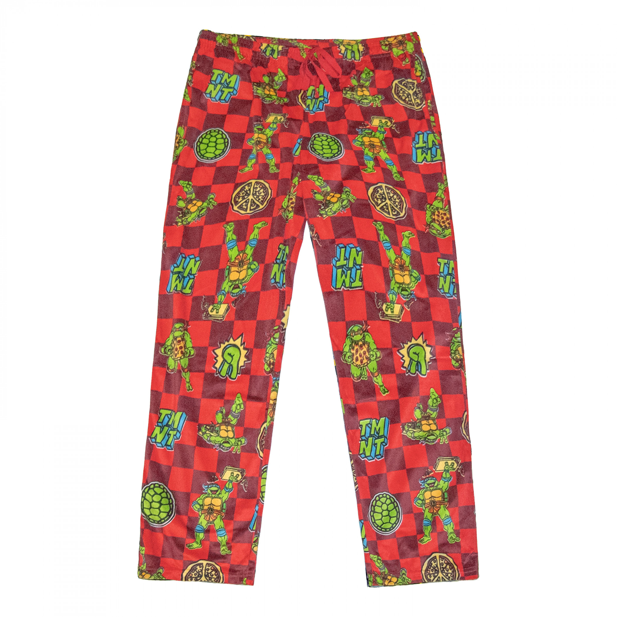 Teenage Mutant Ninja Turtles Checkered Pizza Men's Sleep Pants, Multi-Color