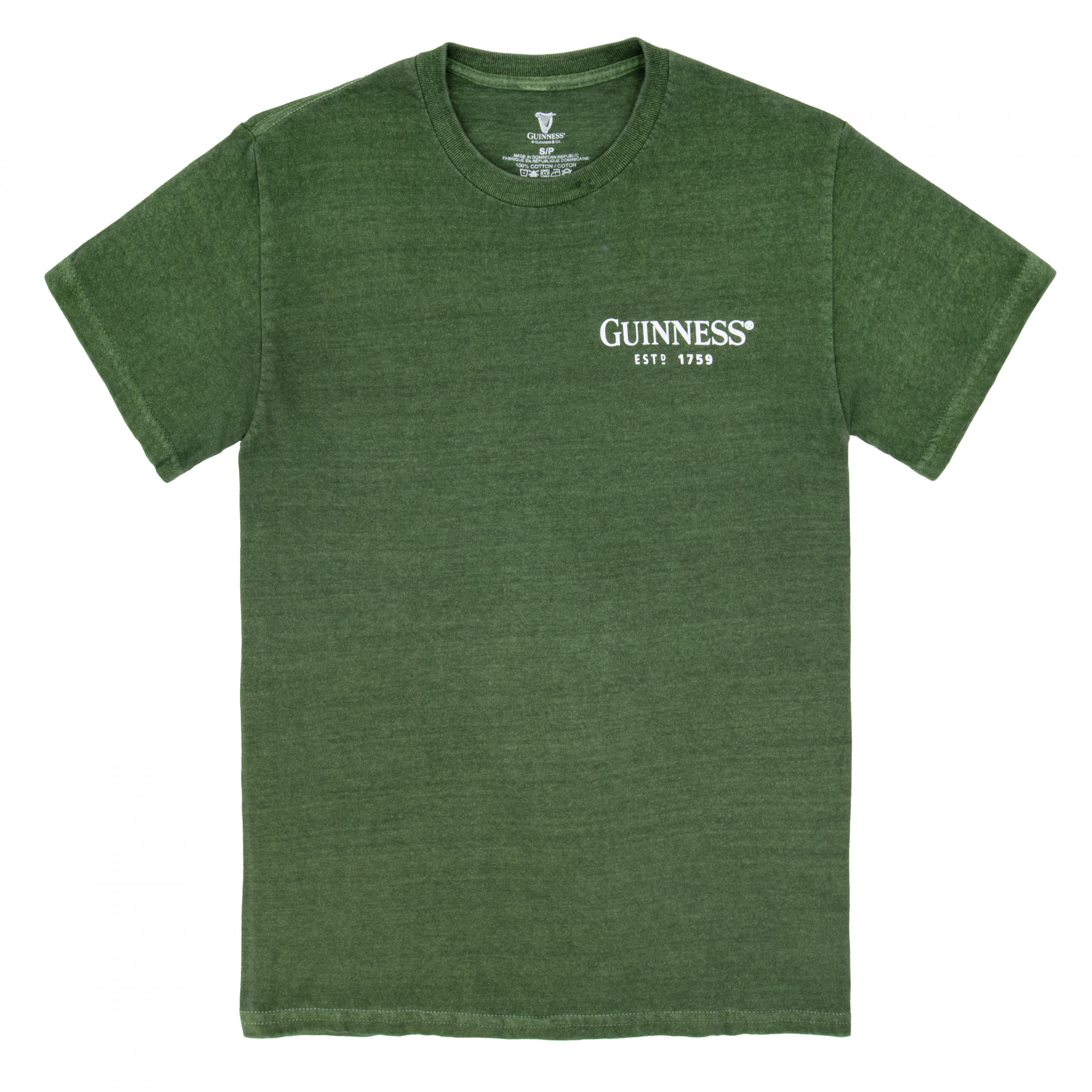 Guinness St James Gate - Green Pigment Dye Premium Front & Back Print T-Shirt