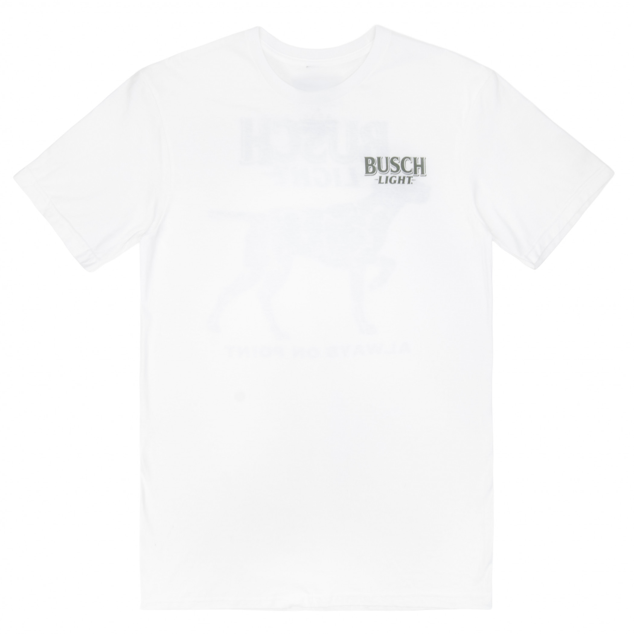 Busch Light Camo Dog Always on Point Front and Back Print T-Shirt