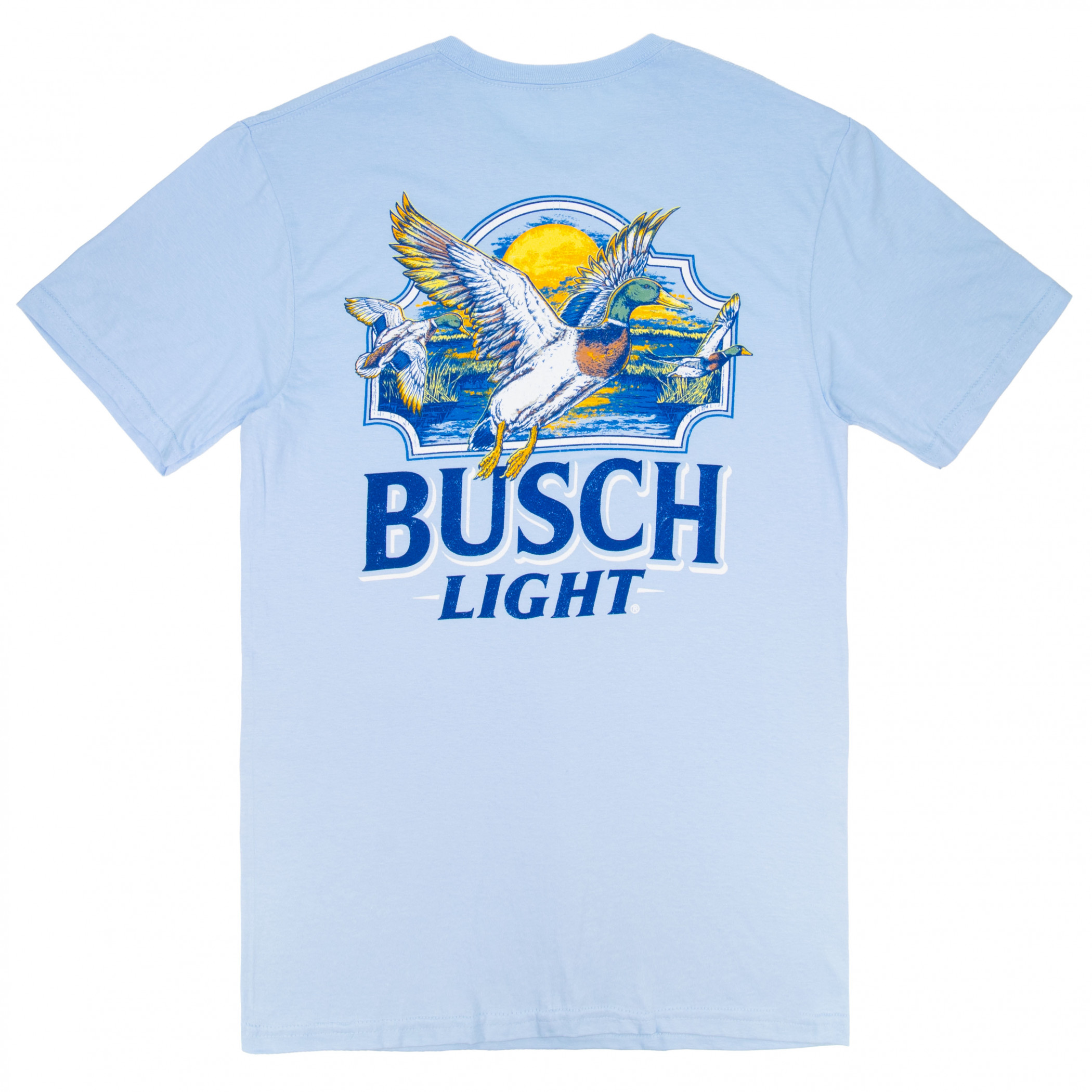 Busch Light Duck Marsh Front and Back Print T-Shirt