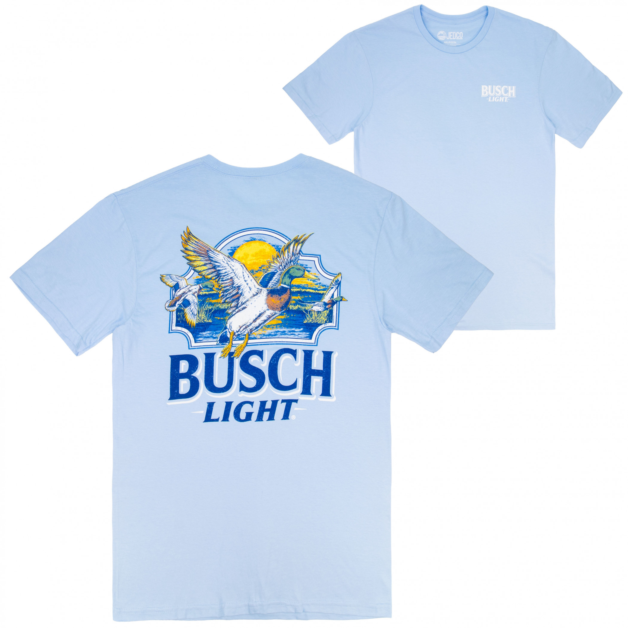 Busch Light Duck Marsh Front and Back Print T-Shirt