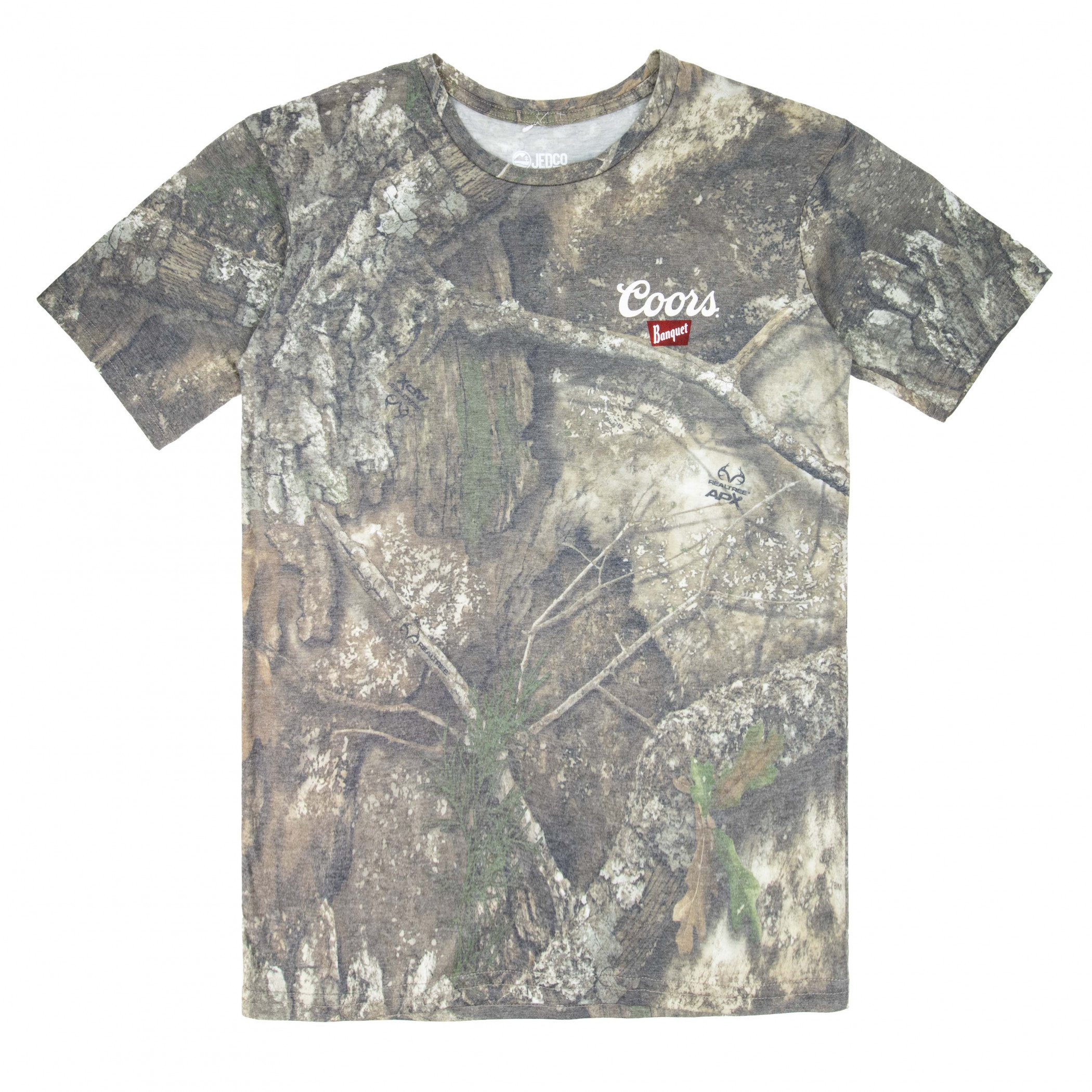 Coors Camo Cowboy Front and Back Print T-Shirt