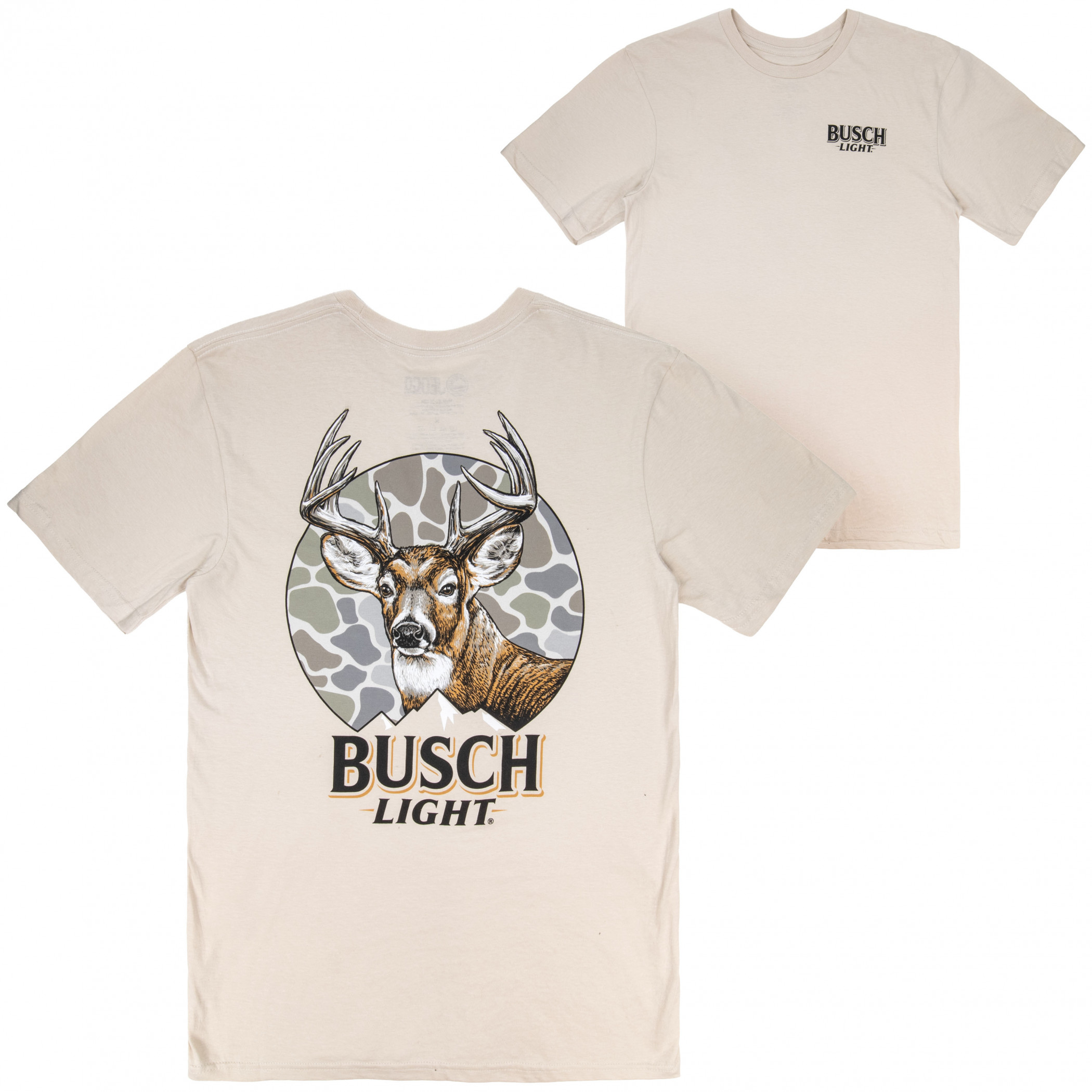 Busch Light Big Buck Front and Back Print T-Shirt