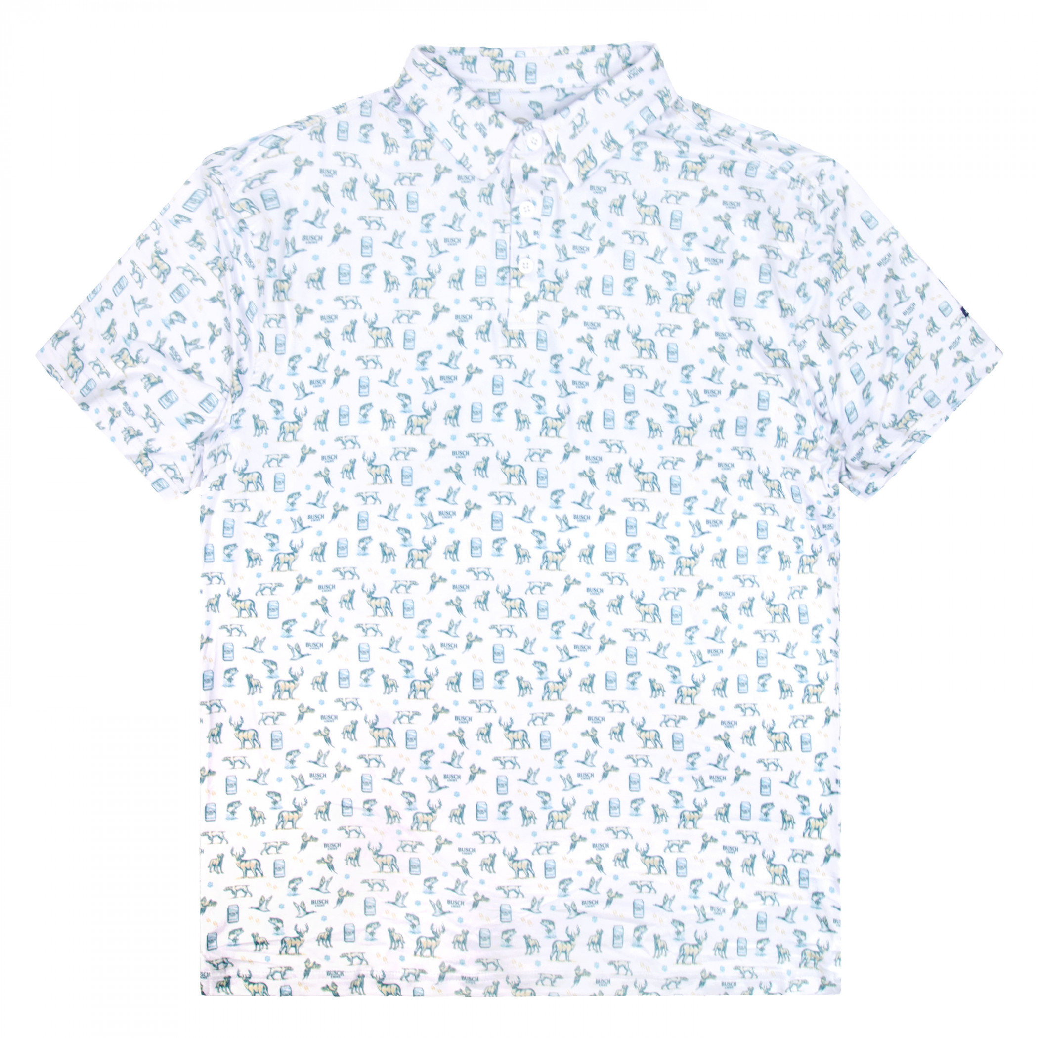 Busch Light Duck Hunting Pattern Polo Shirt