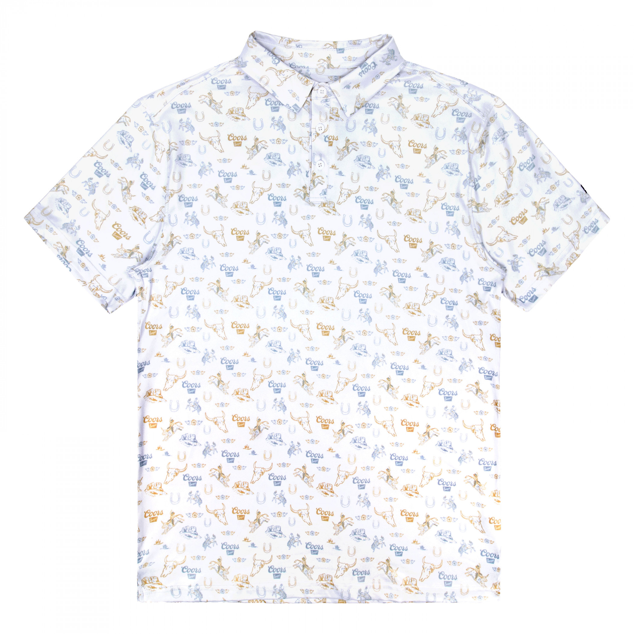 Coors Banquet Rodeo Pattern Polo Shirt