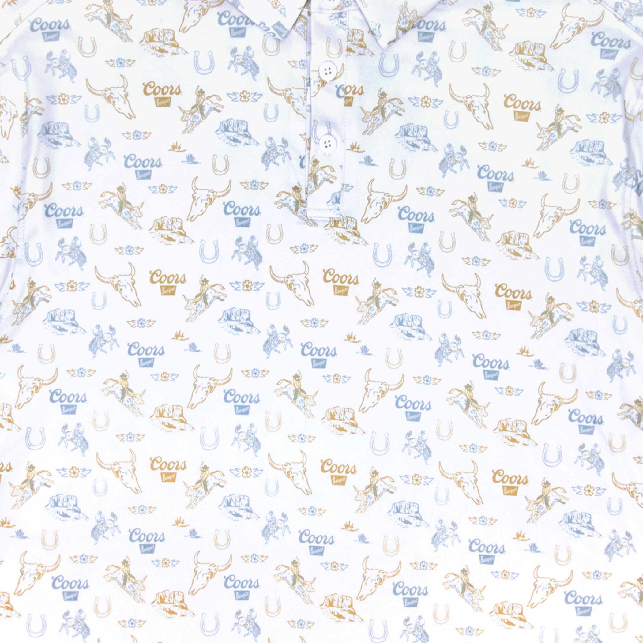 Coors Banquet Rodeo Pattern Polo Shirt