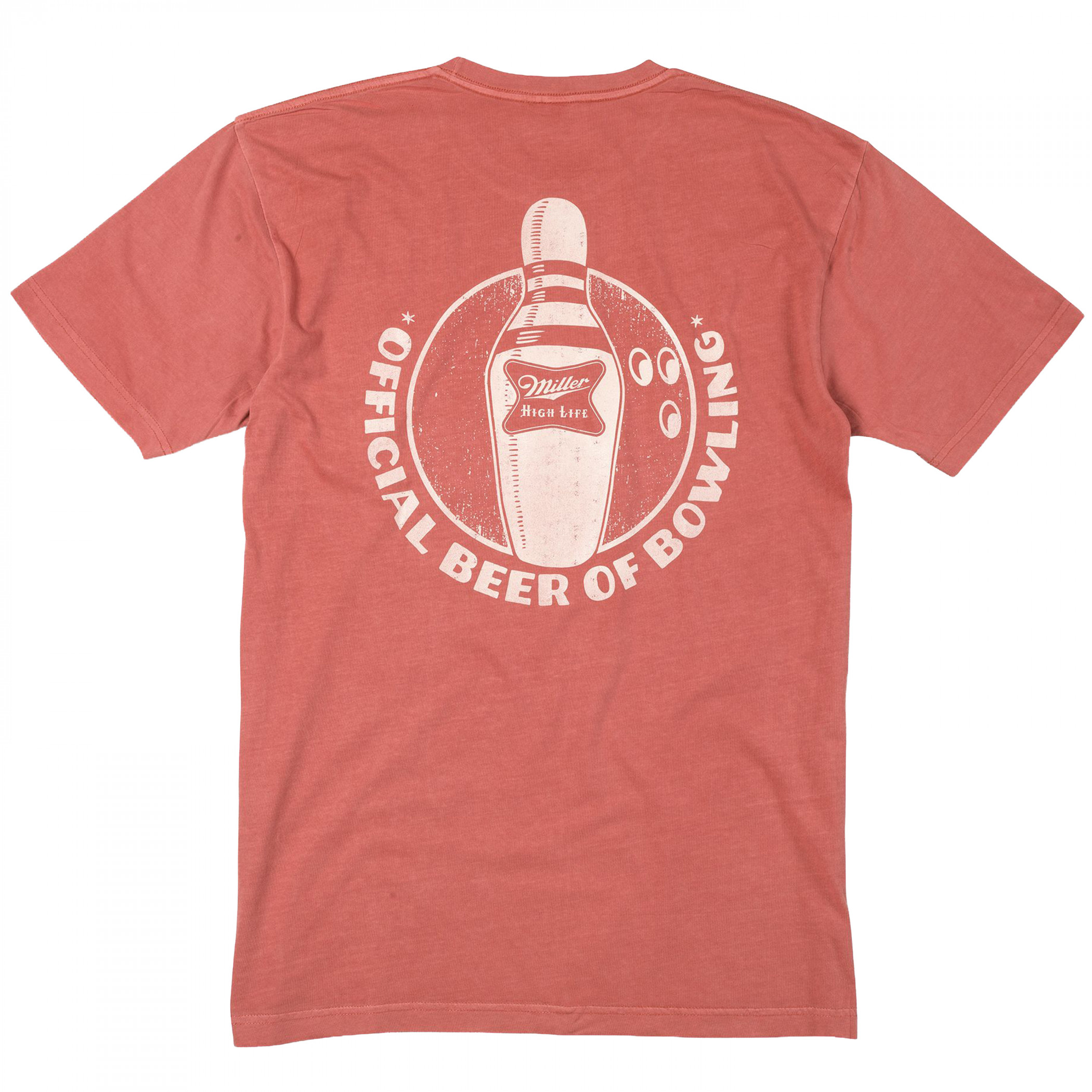 Miller High Life Official Beer of Bowling Front and Back Print T-Shirt