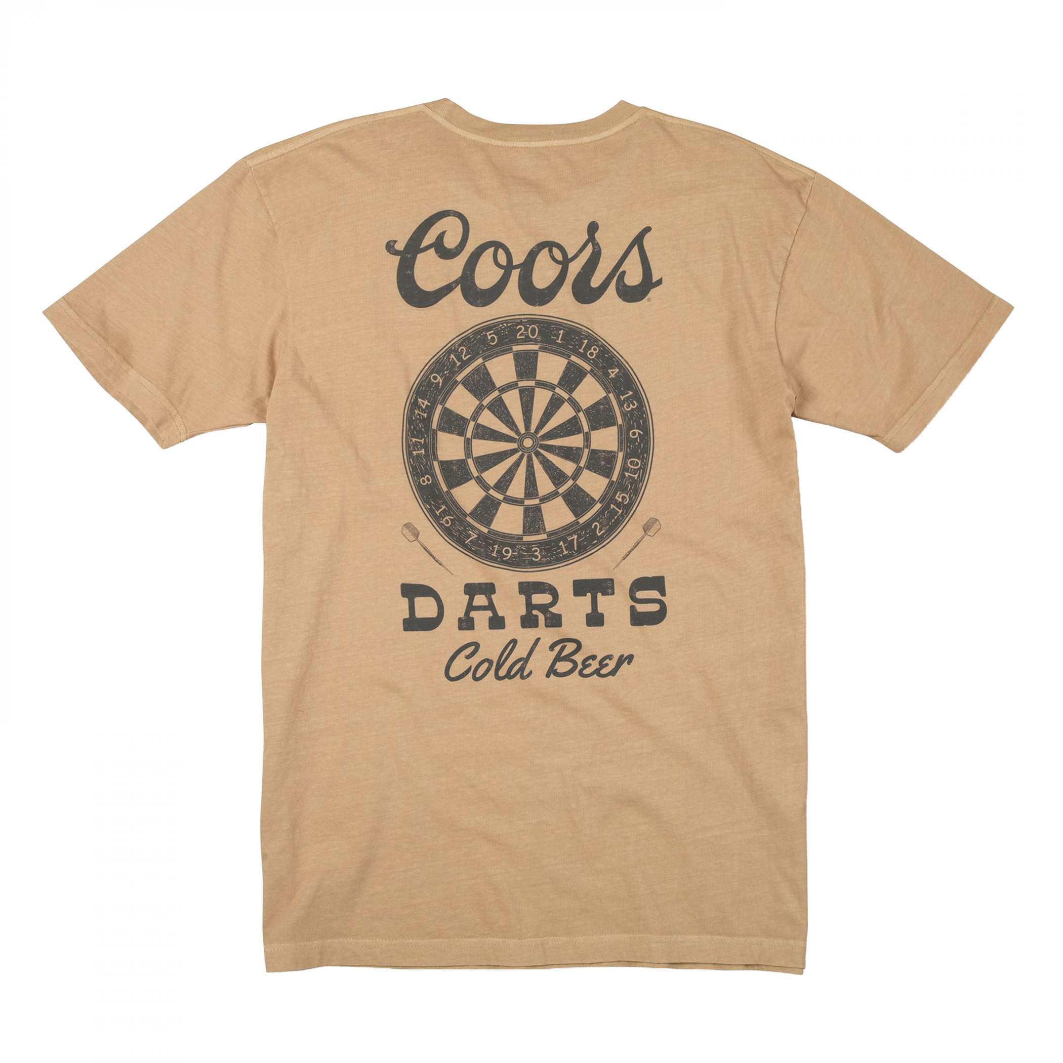 Coors Cold Beer Darts with Dartboard Front and Back Print T-Shirt