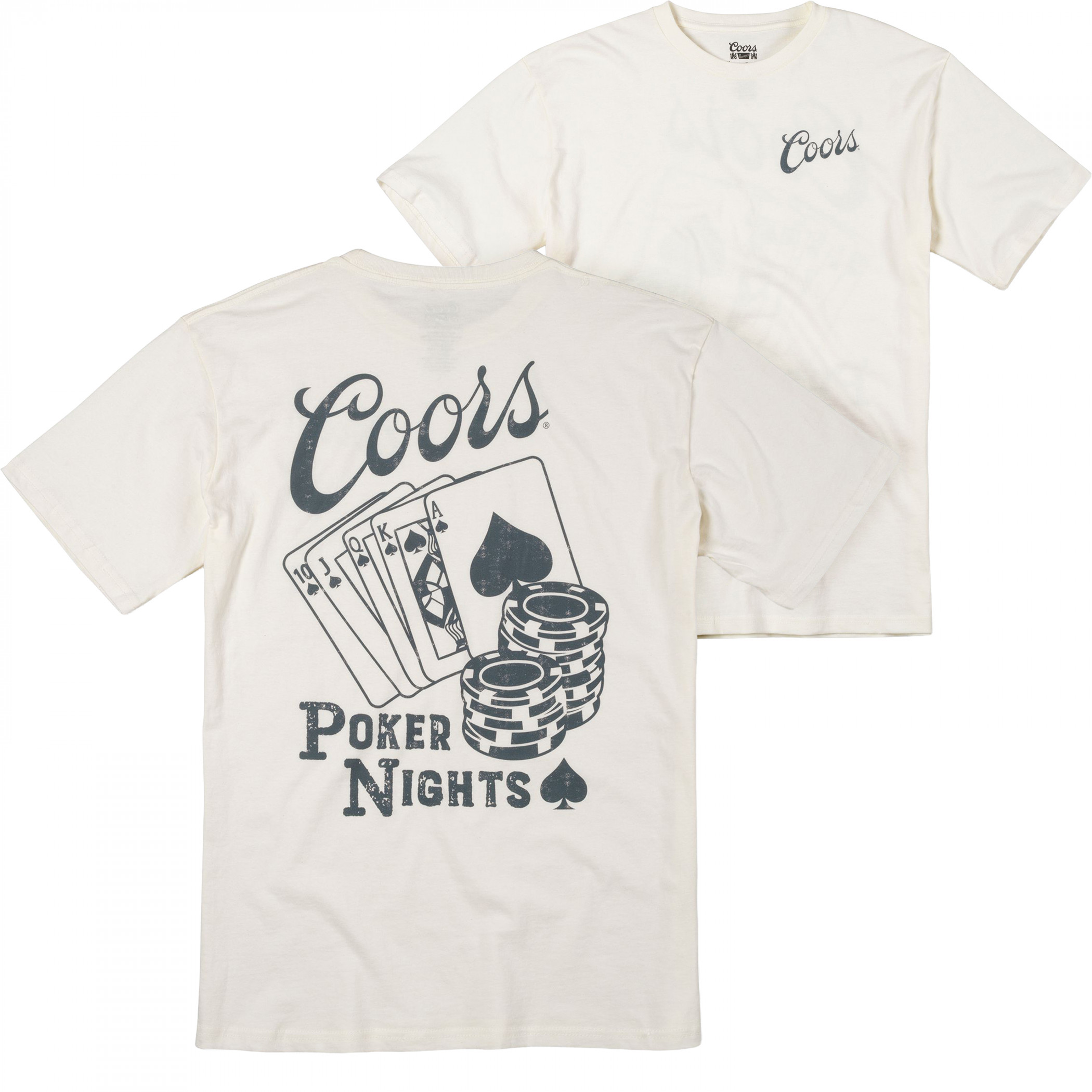 Coors Poker Night Front and Back Print T-Shirt