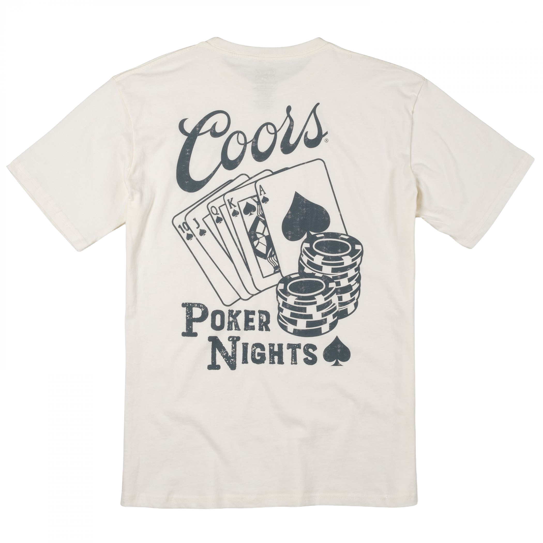 Coors Poker Night Front and Back Print T-Shirt