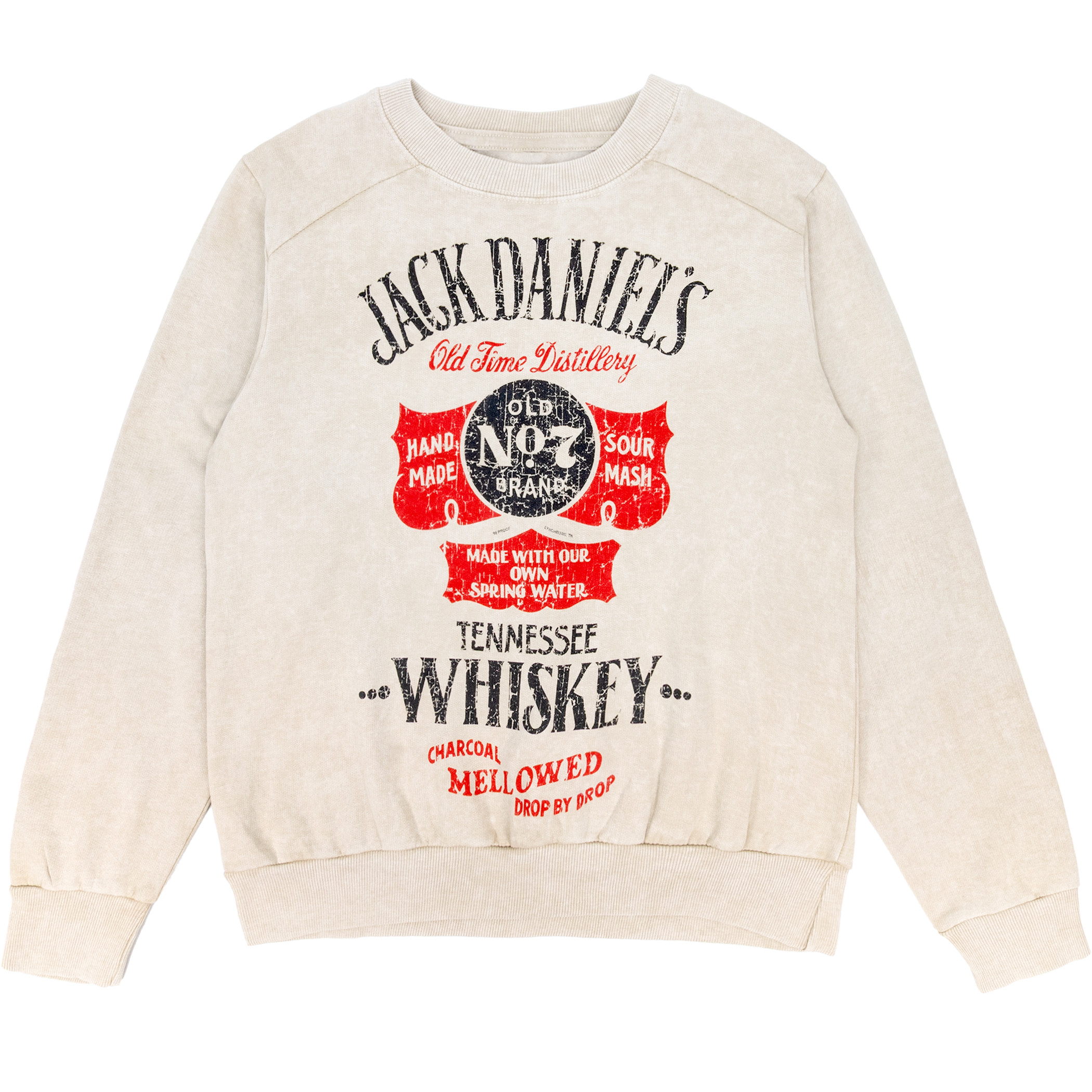 Jack Daniels Nostalgic Mineral Wash Long-Sleeve Womens Crew Neck Shirt