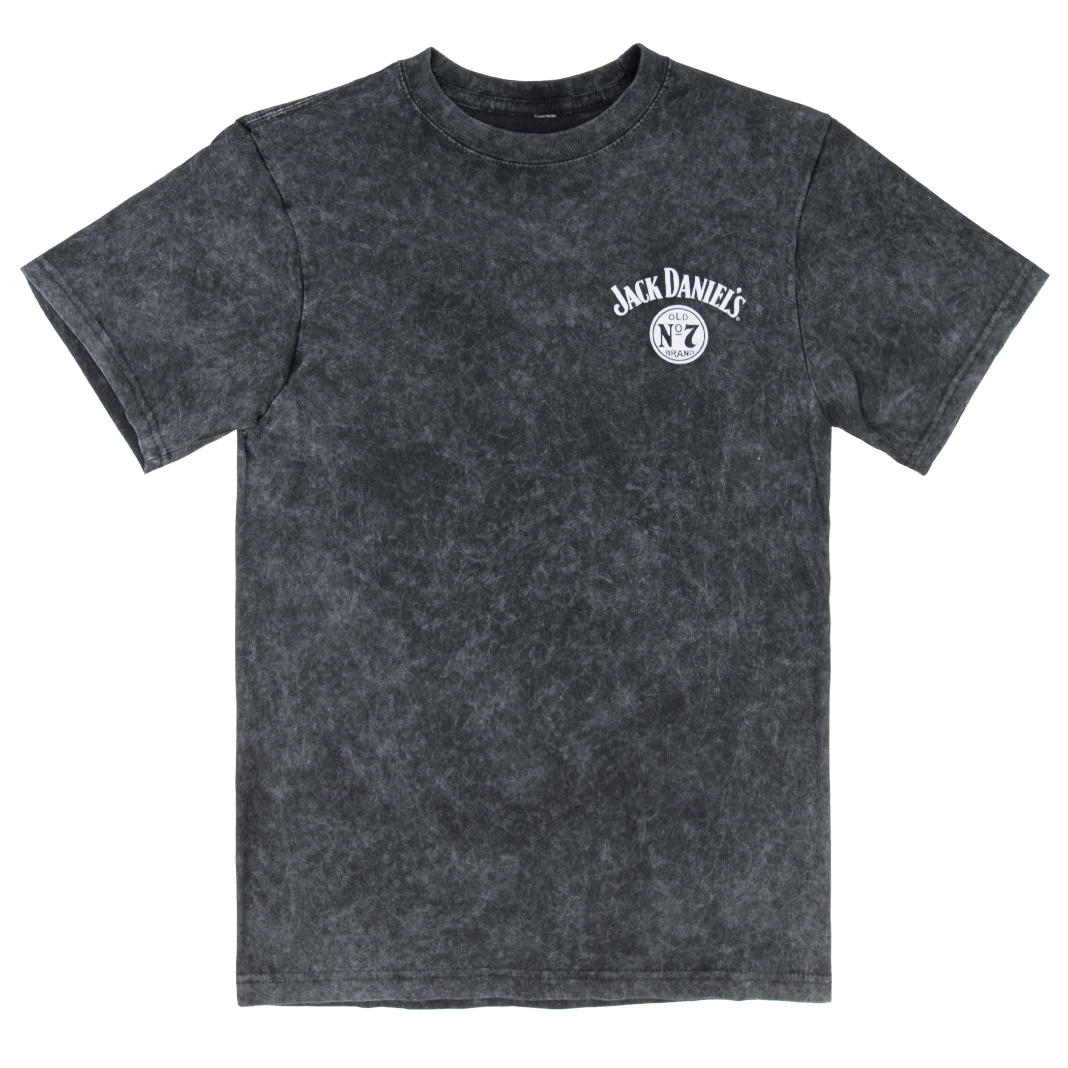 Jack Daniels Vintage Label Mineral Wash Front & Back Print T-shirt