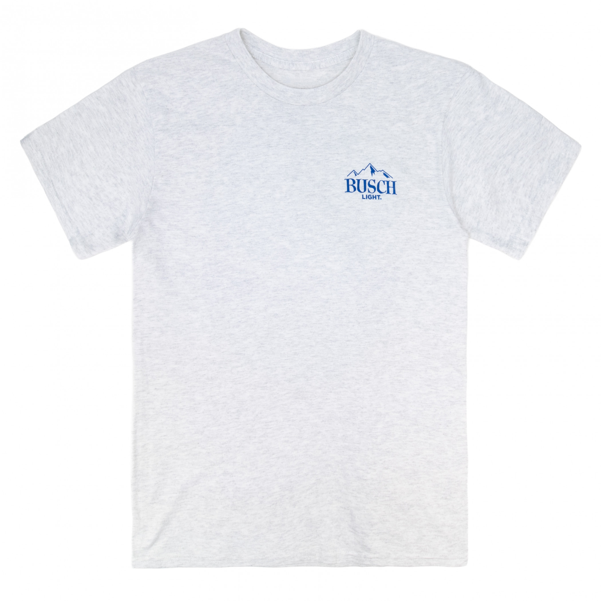 Busch Light Lake Fishing White Colorway Front & Back Print T-Shirt
