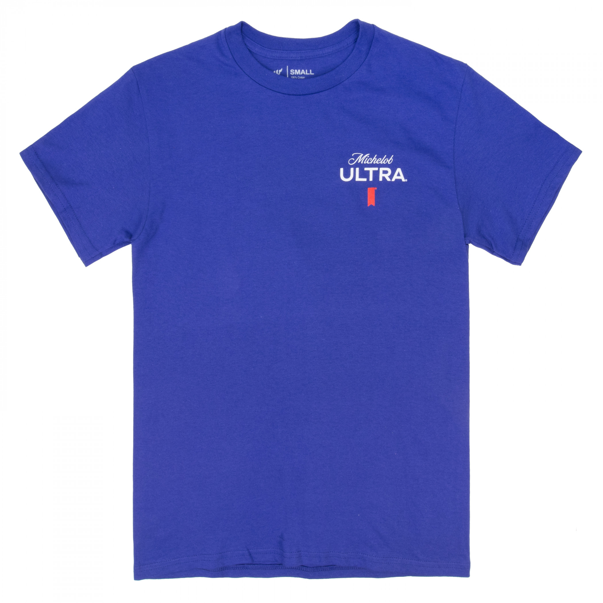 Michelob Ultra Soccer Logo Blue Colorway Front & Back Print T-Shirt