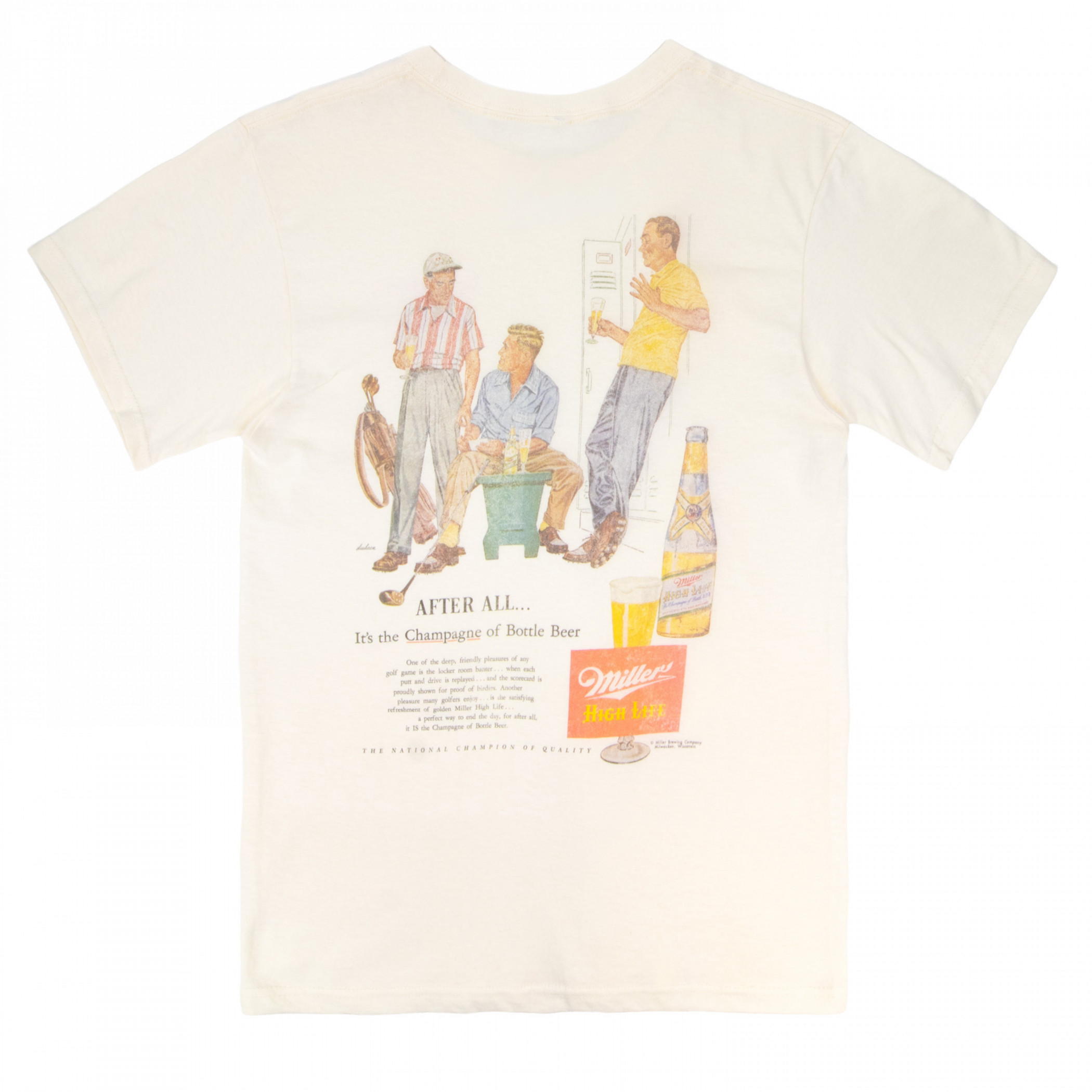 Miller High Life Golf Vintage Ad Front and Back T-Shirt