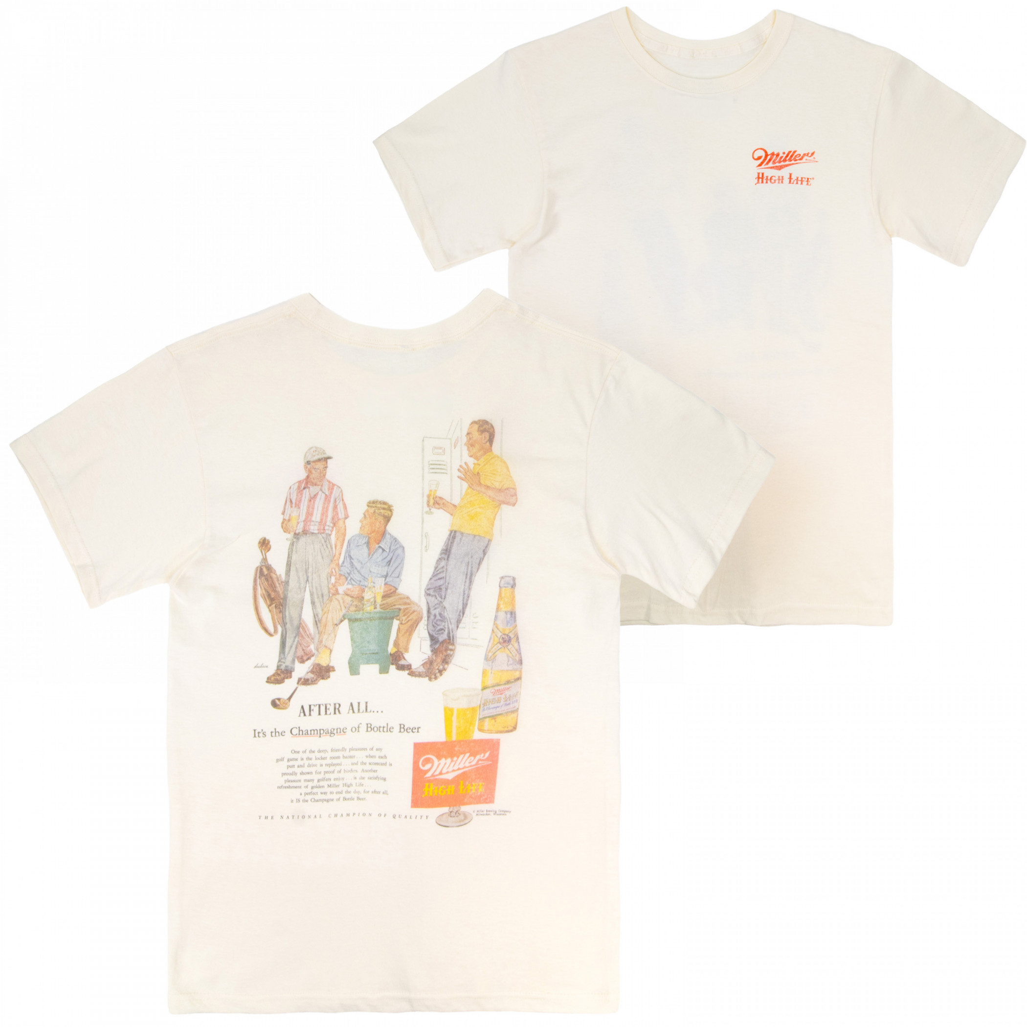 Miller High Life Golf Vintage Ad Front and Back T-Shirt