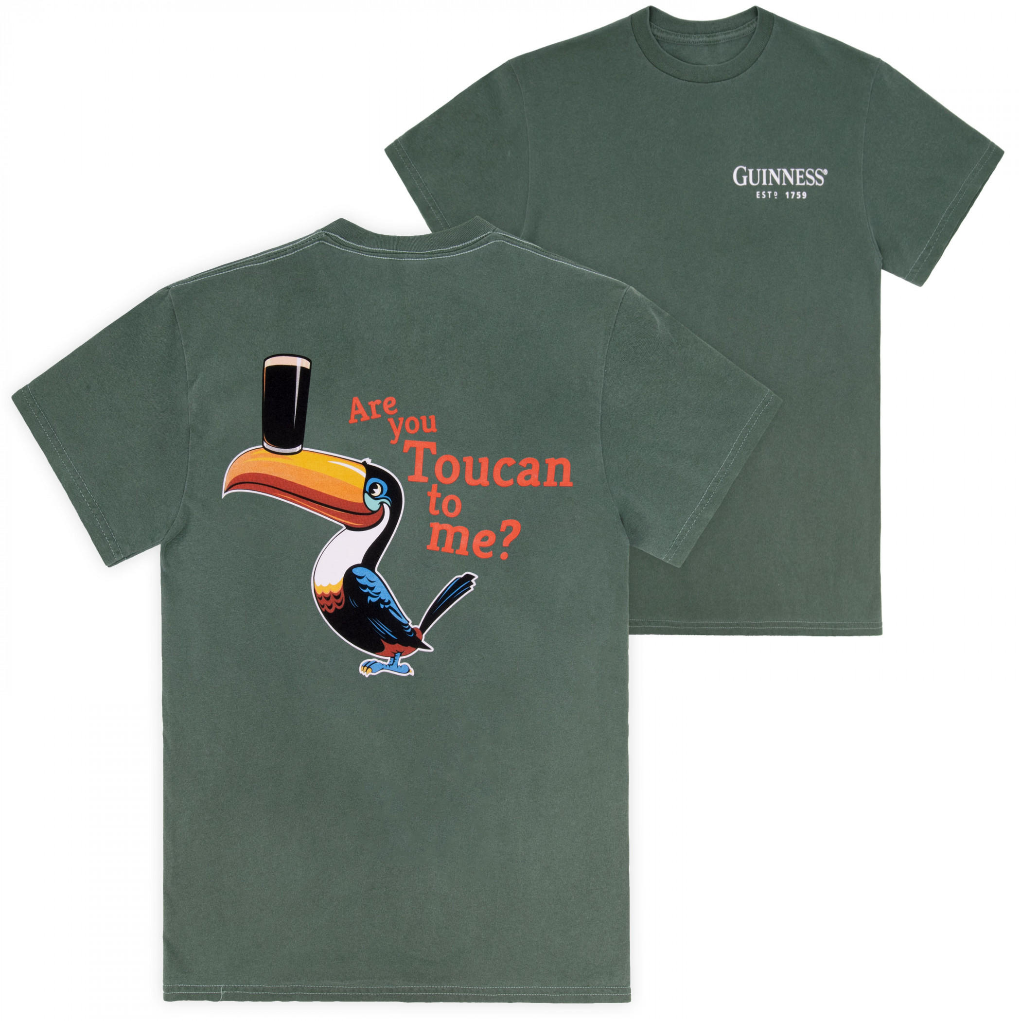 Guinness Are You Toucan to Me? Gilroy Front Back Print Premium T-Shirt Green