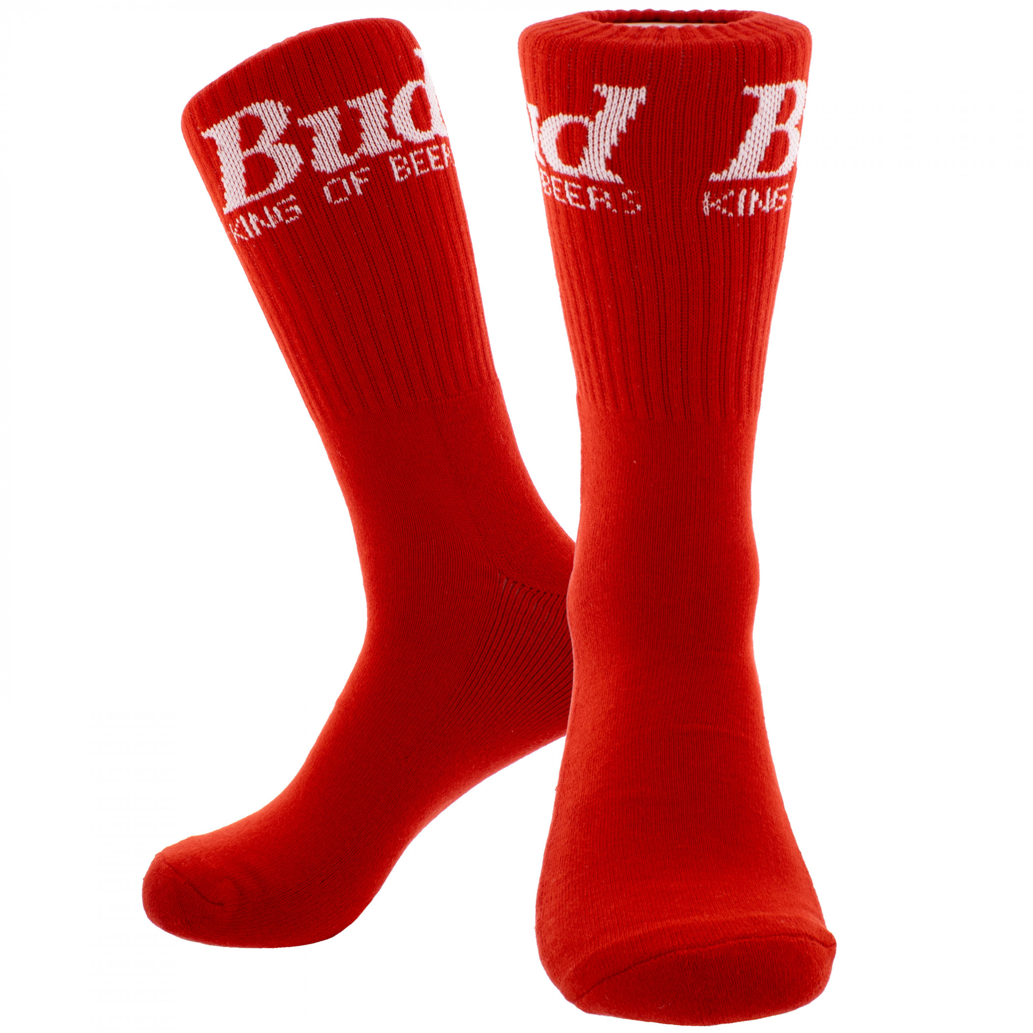 Budweiser Logo Solid Red Crew Socks