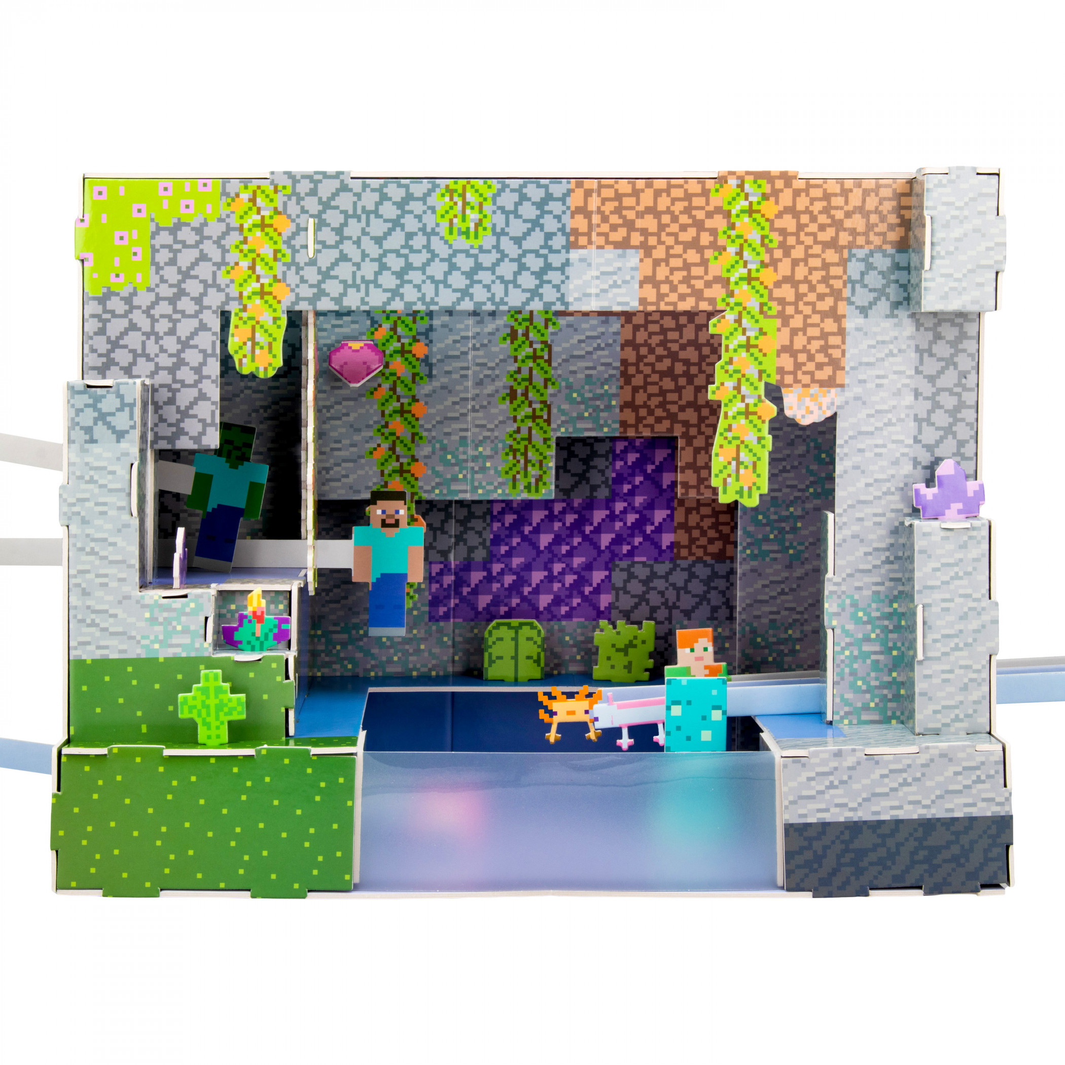 Minecraft Cave Construction Scene 3D Puzzle, Multi-Color