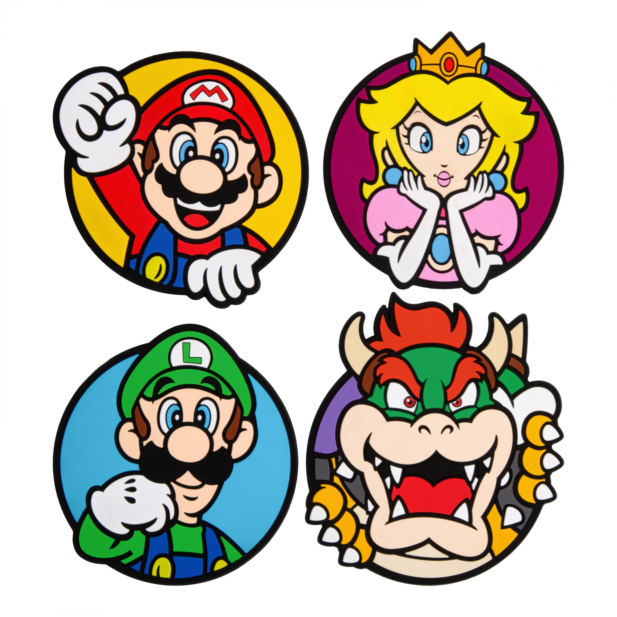 Super Mario Bros. Character Coasters 4-Pack, Multi-Color