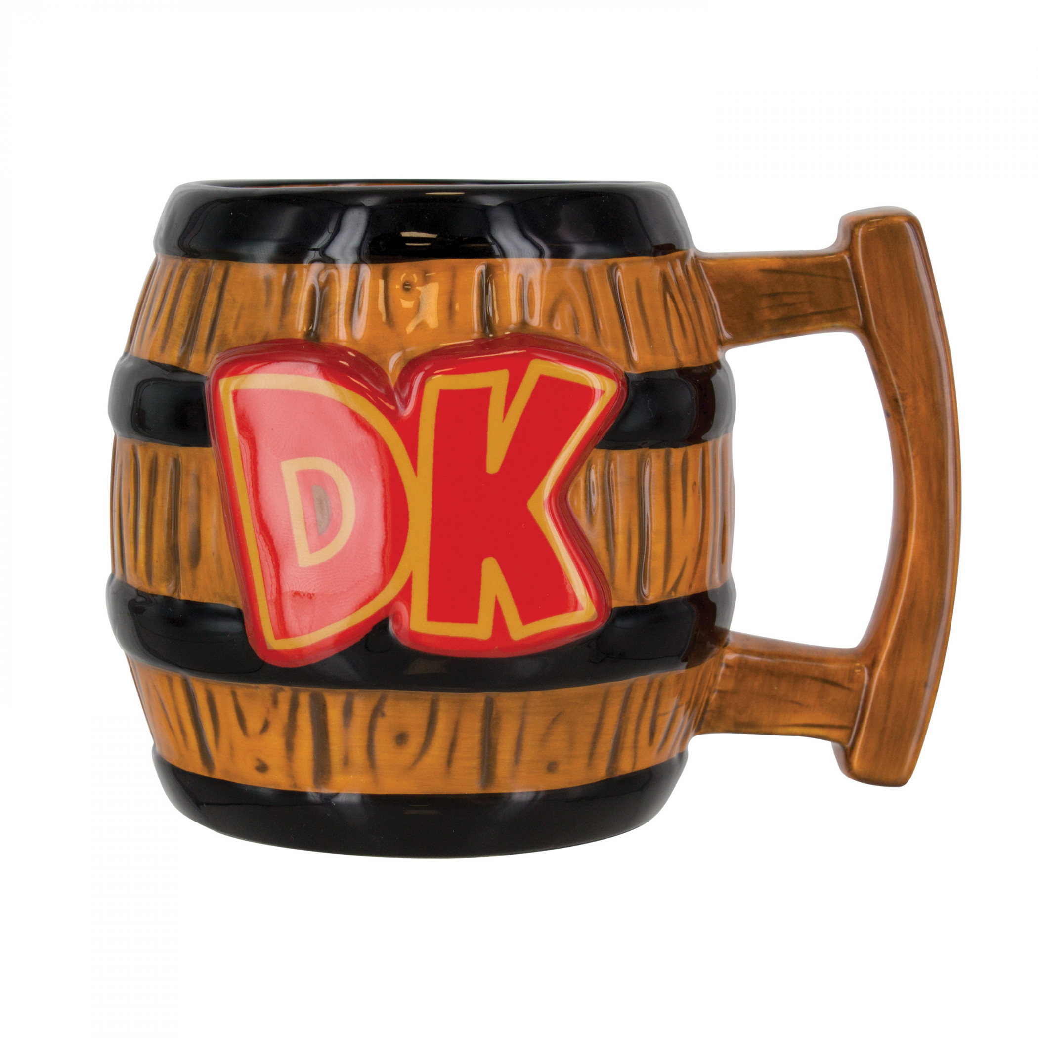 Donkey Kong Barrel Shaped 17 oz Coffee Mug, Brown
