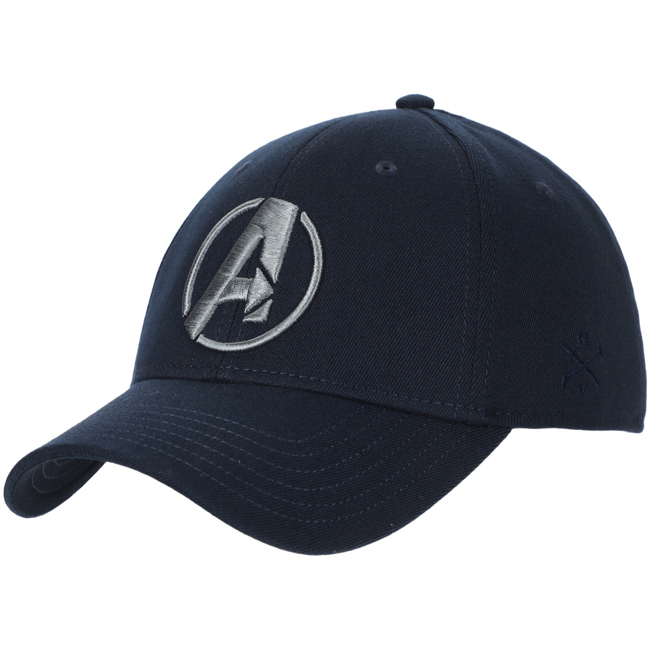 The Avengers Embroidered Logo Navy Flex Fit Structured Mid-Profile Hat, Blue
