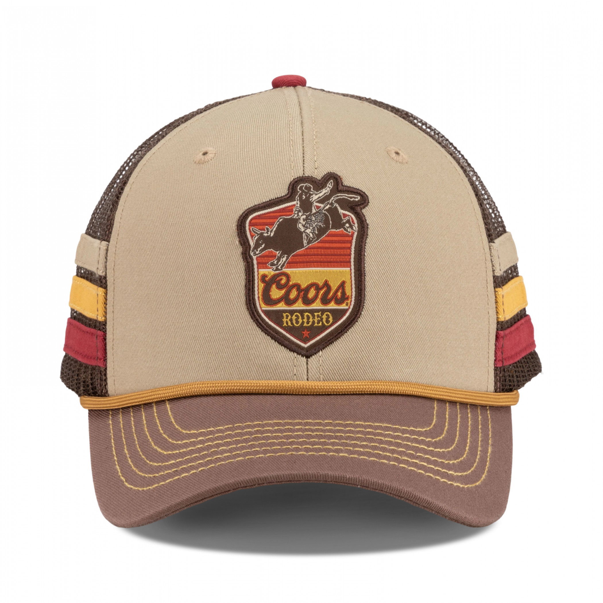 Coors Rodeo Woven Patch Striped Snapback Hat