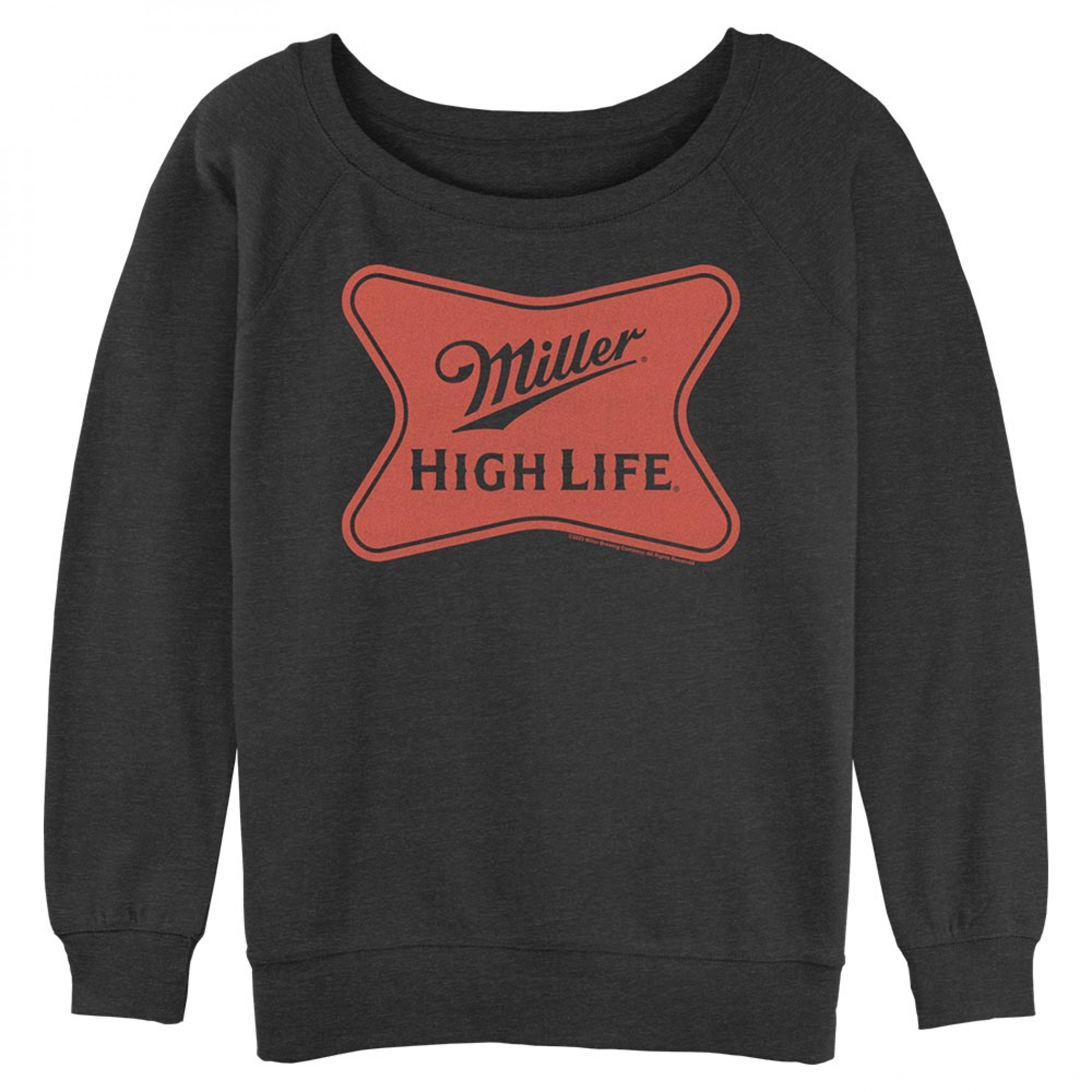 Miller High Life Vintage Soft Cross Logo Scoop Neck Women's Sweatshirt