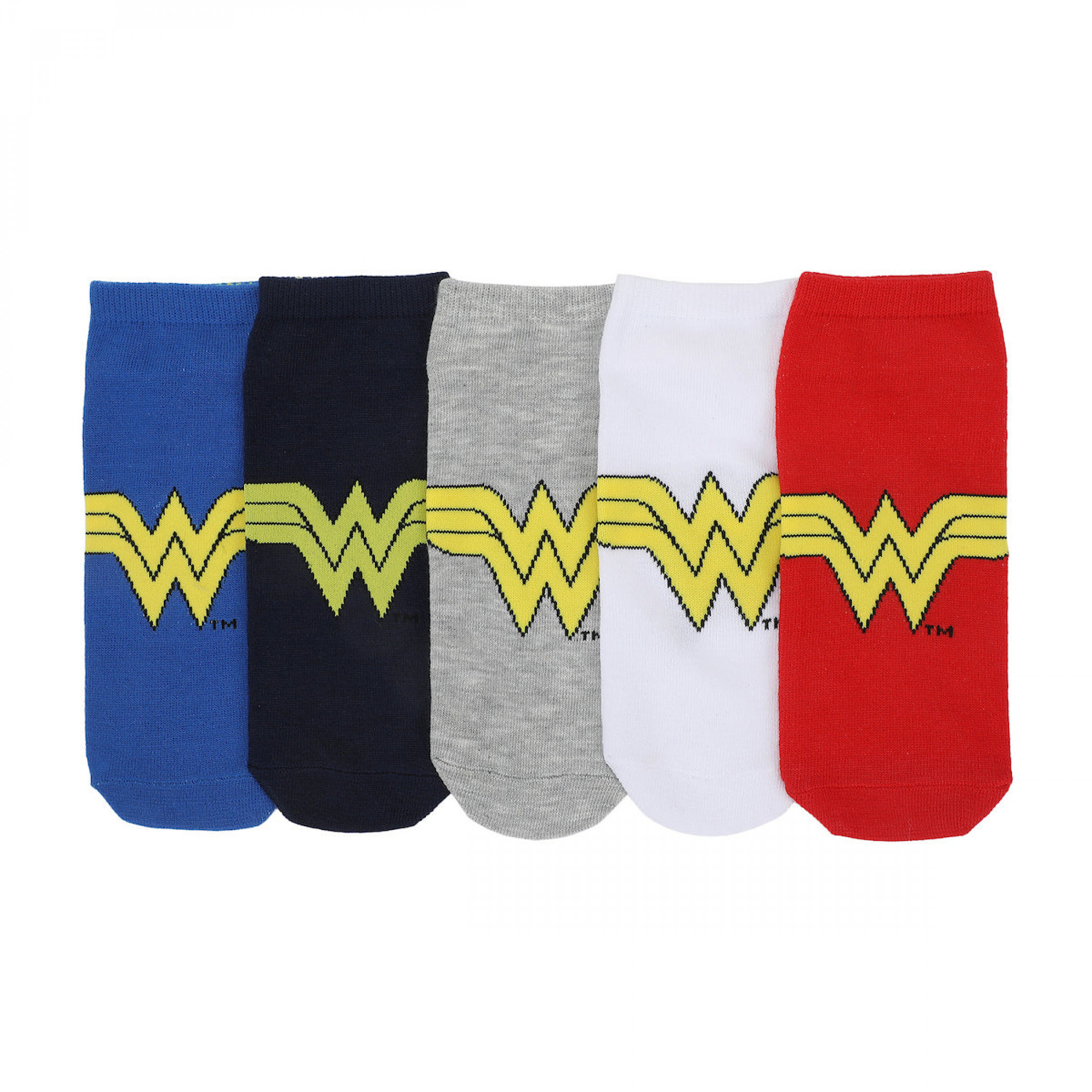 Wonder Woman Logo Women's 5-Pair Pack of Ankle Socks, Multi-Color